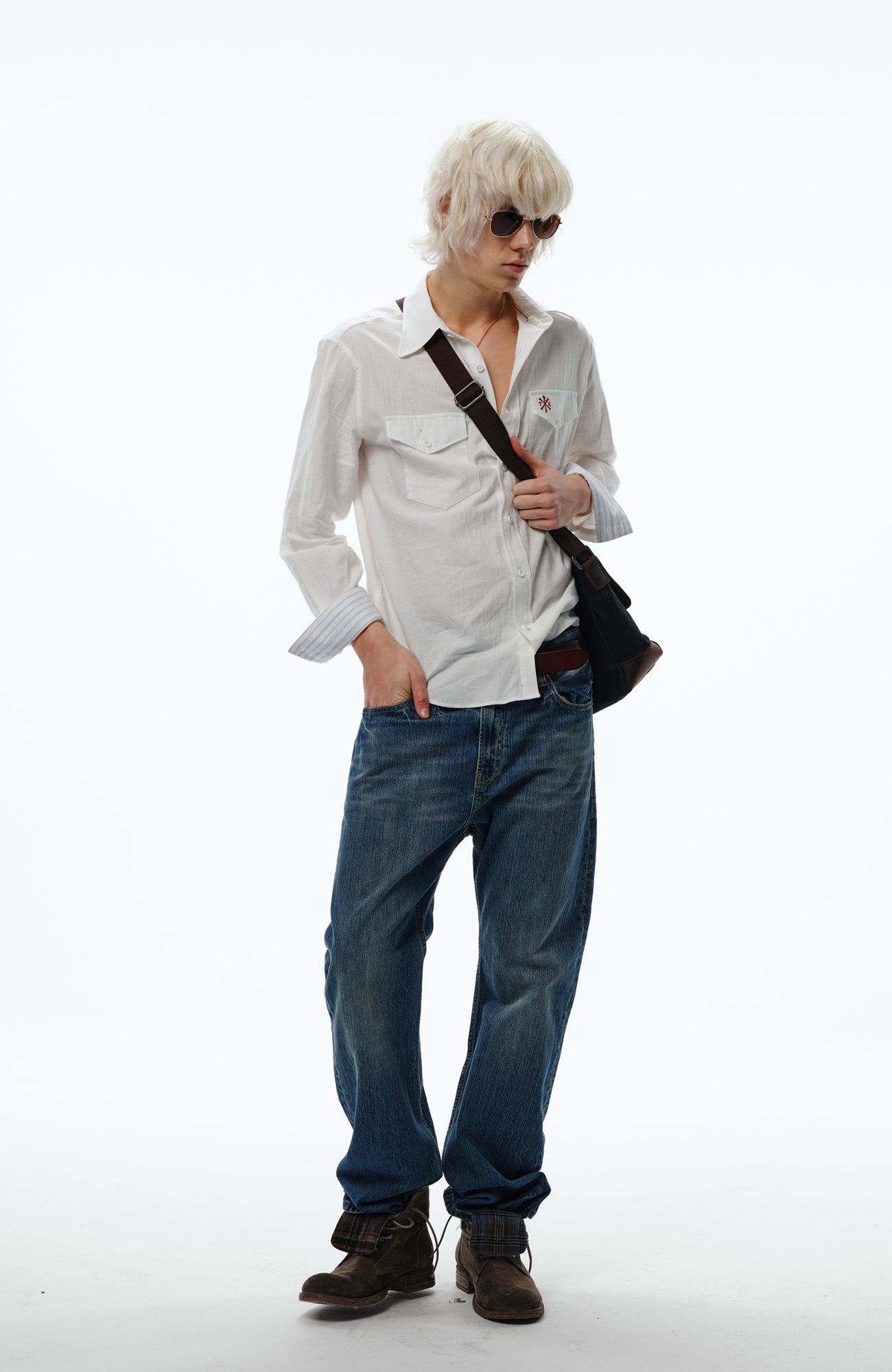 TRECLUB Retro Embroidered Solid Shirt, premium urban and streetwear designers apparel on PROJECTISR.com, TRECLUB