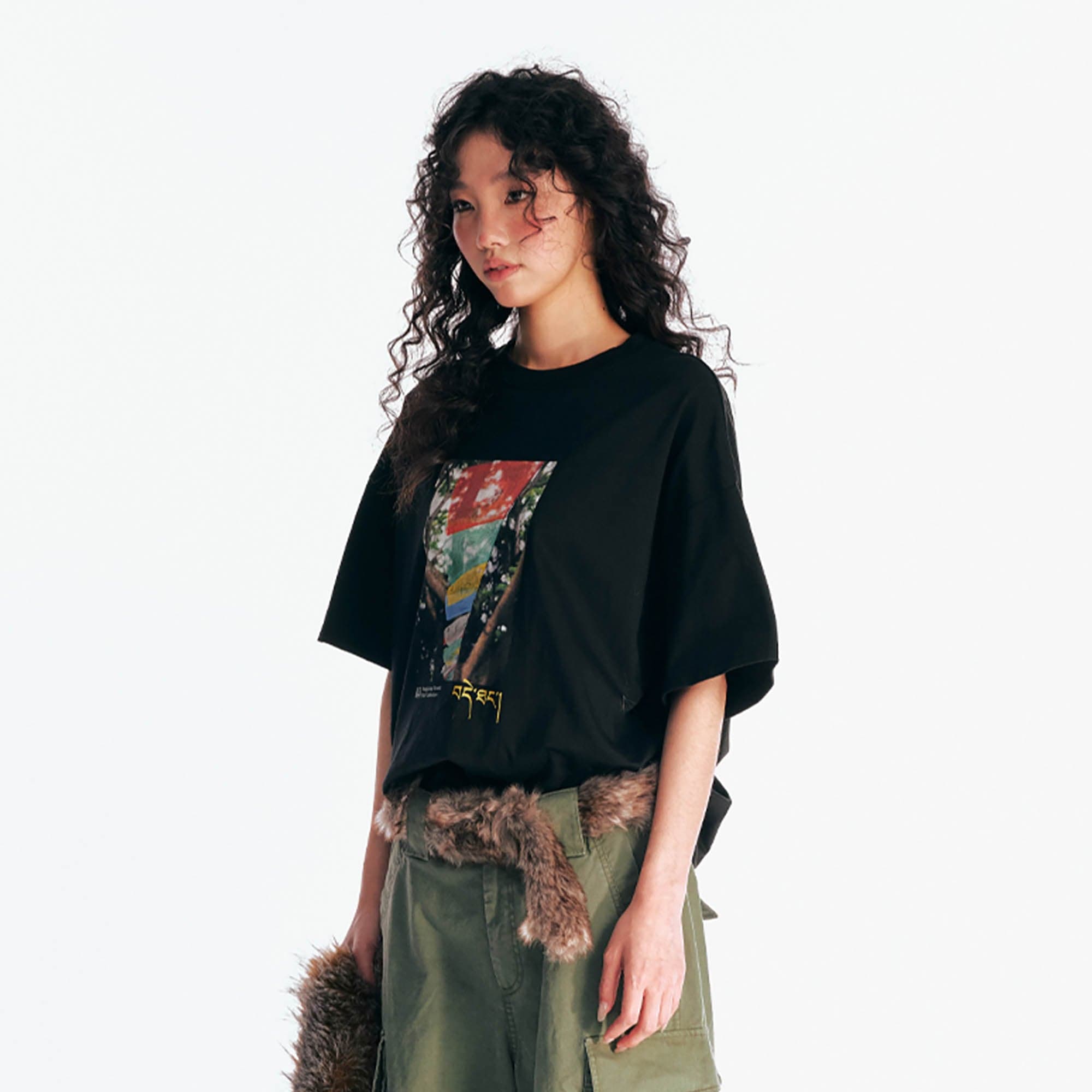 1997 POSTOFFICE Prayer Flags Graphic T-Shirt, premium urban and streetwear designers apparel on PROJECTISR.com, 1997 POSTOFFICE
