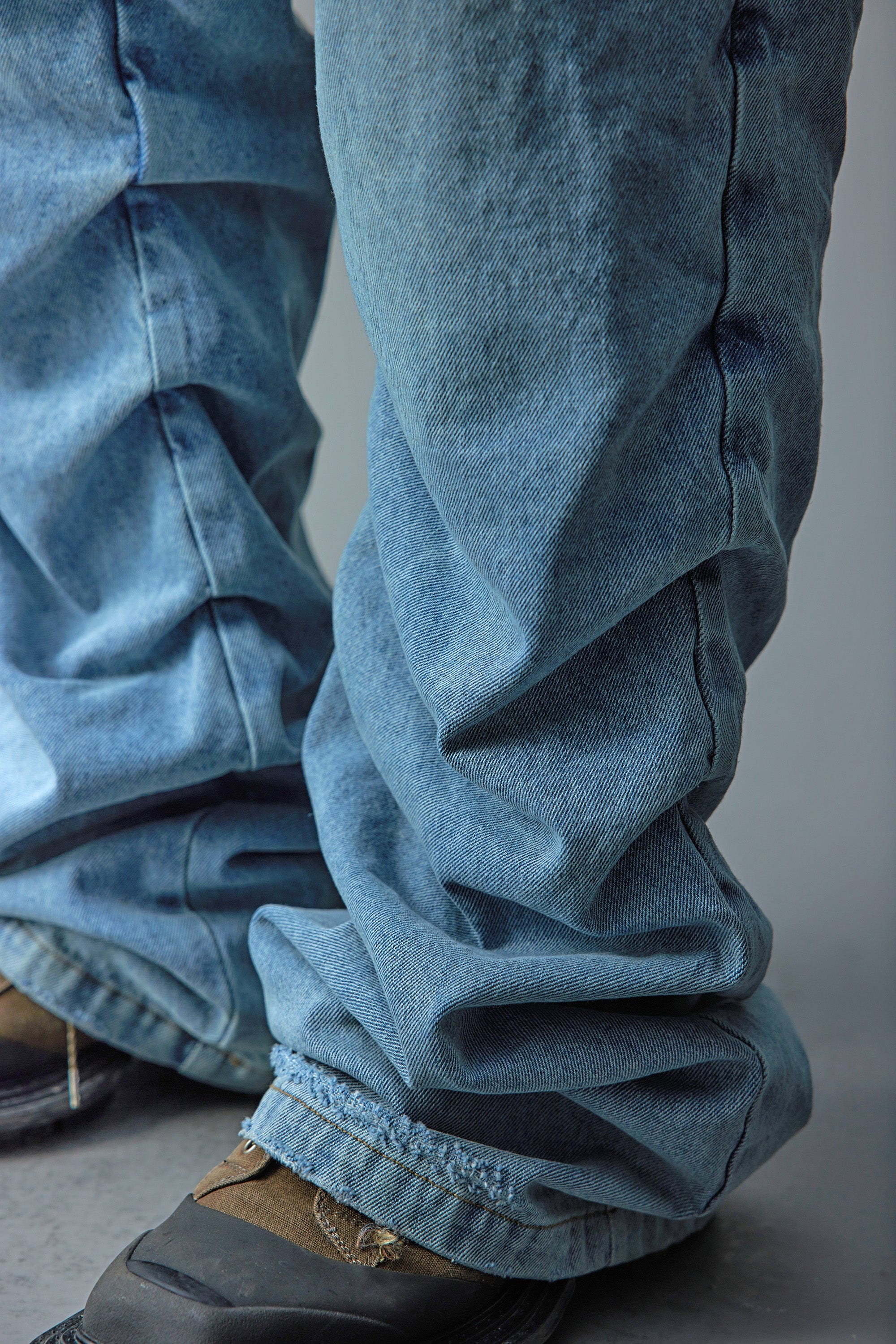 WHISTLEHUNTER Stacked Washed Rivet Flare Jeans, premium urban and streetwear designers apparel on PROJECTISR.com, WHISTLEHUNTER