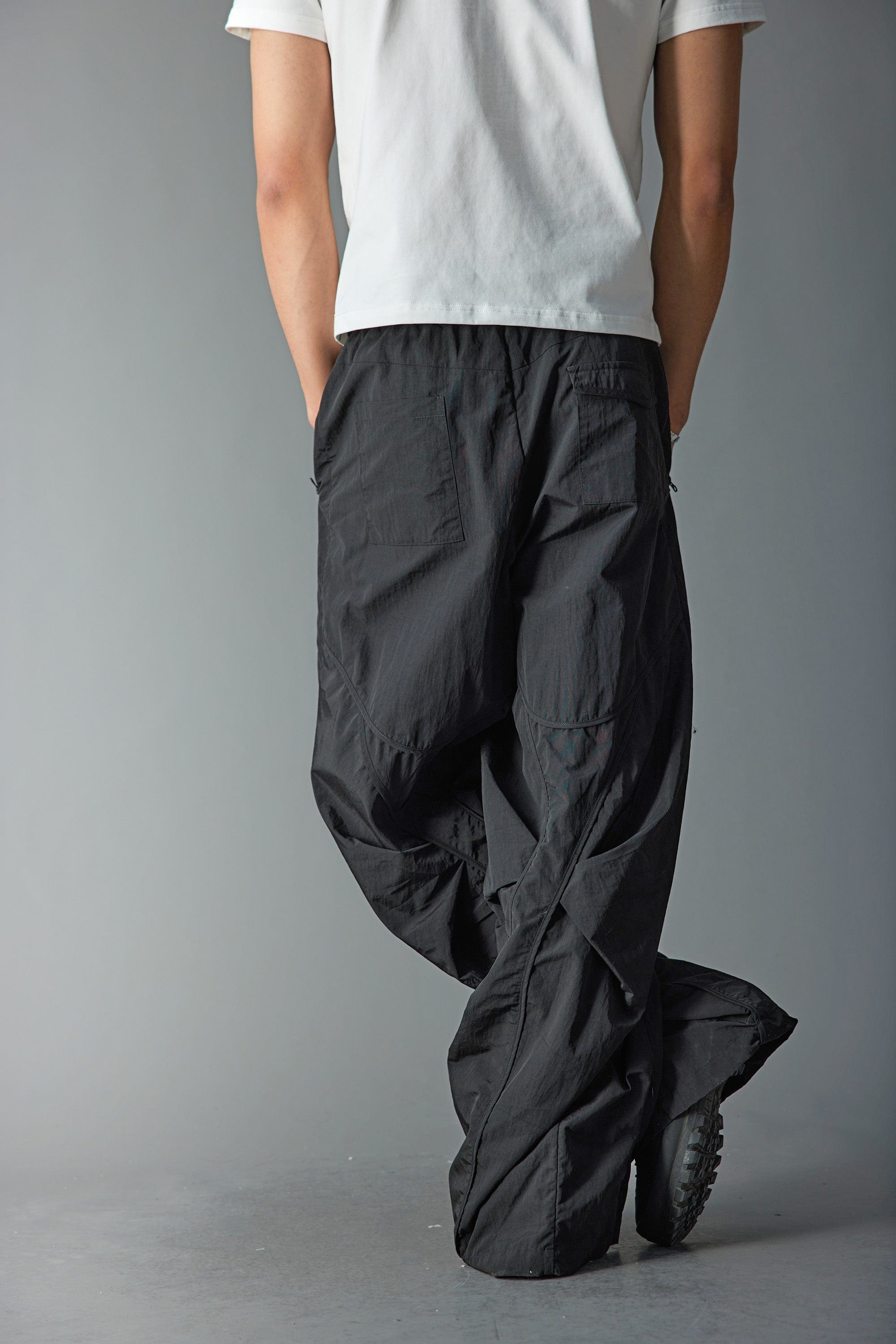 WHISTLEHUNTER Deconstructed Pleated Zipper Pockets Pants, premium urban and streetwear designers apparel on PROJECTISR.com, WHISTLEHUNTER