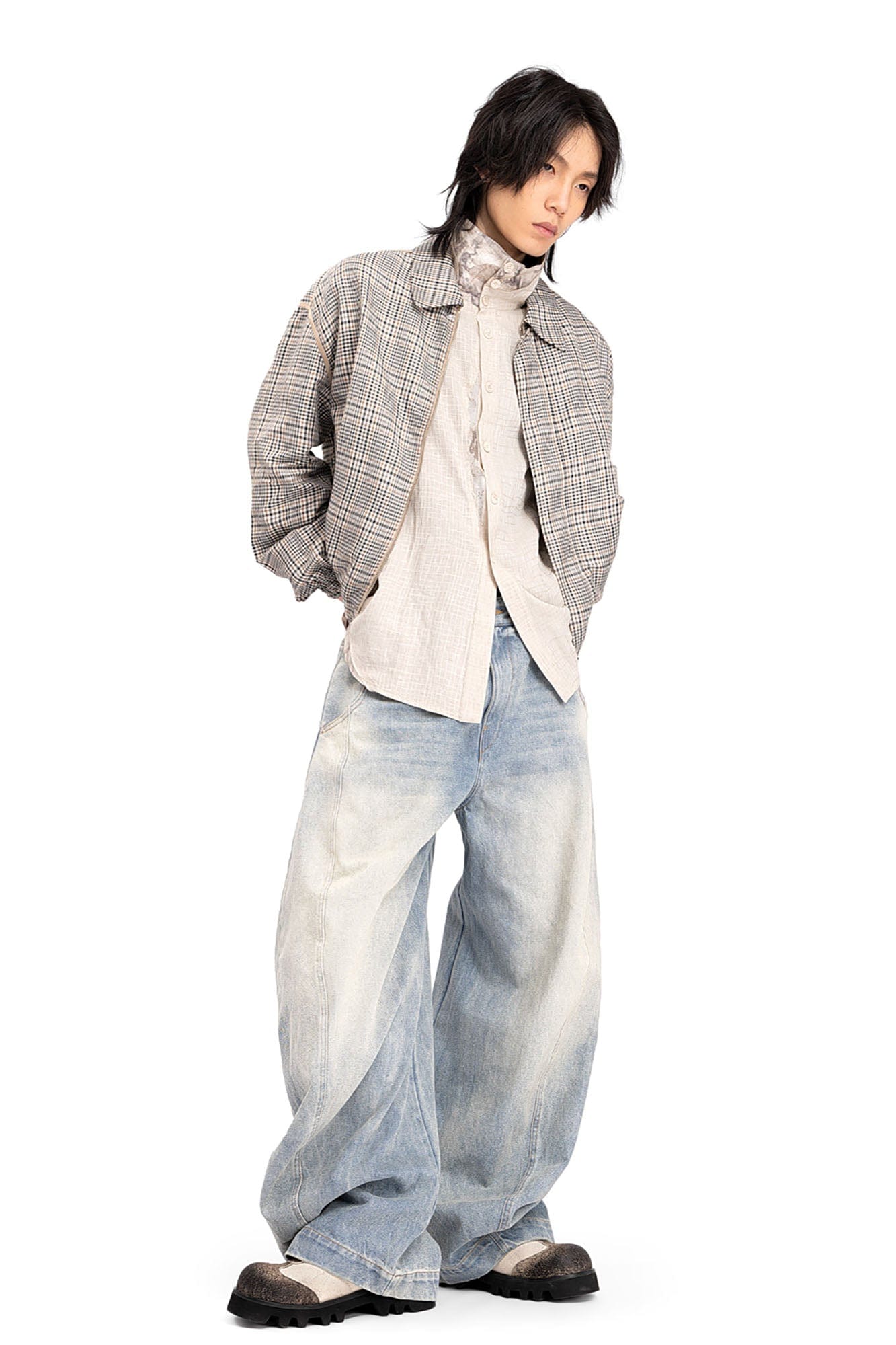 REWRITE Distressed Stitch Panel Chunky Oxfords, premium urban and streetwear designers apparel on PROJECTISR.com, REWRITE