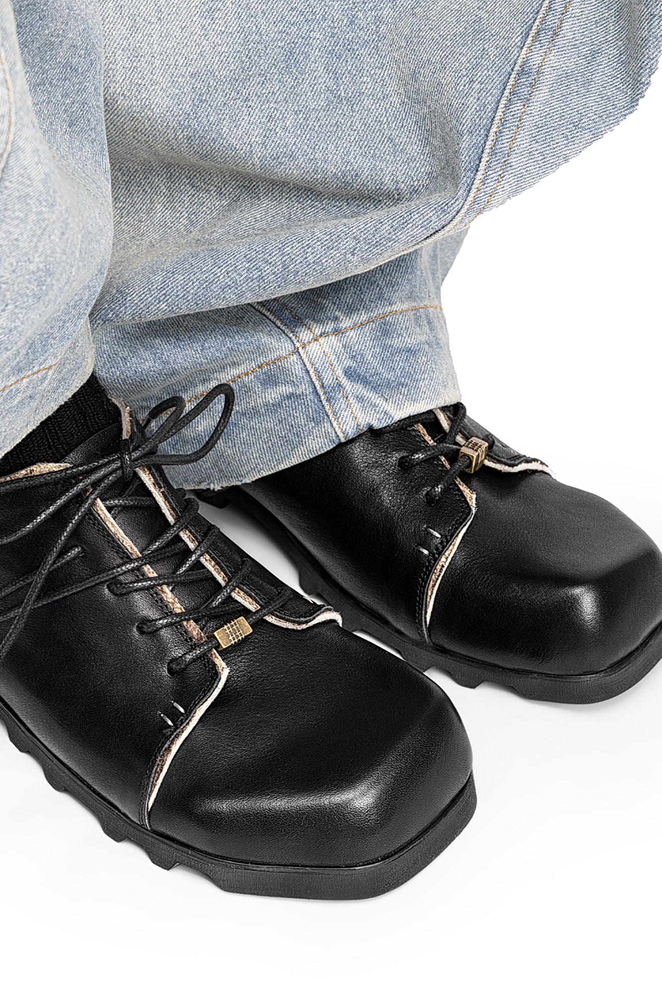 REWRITE Lace Up Square-Toe Derby Shoes, premium urban and streetwear designers apparel on PROJECTISR.com, REWRITE