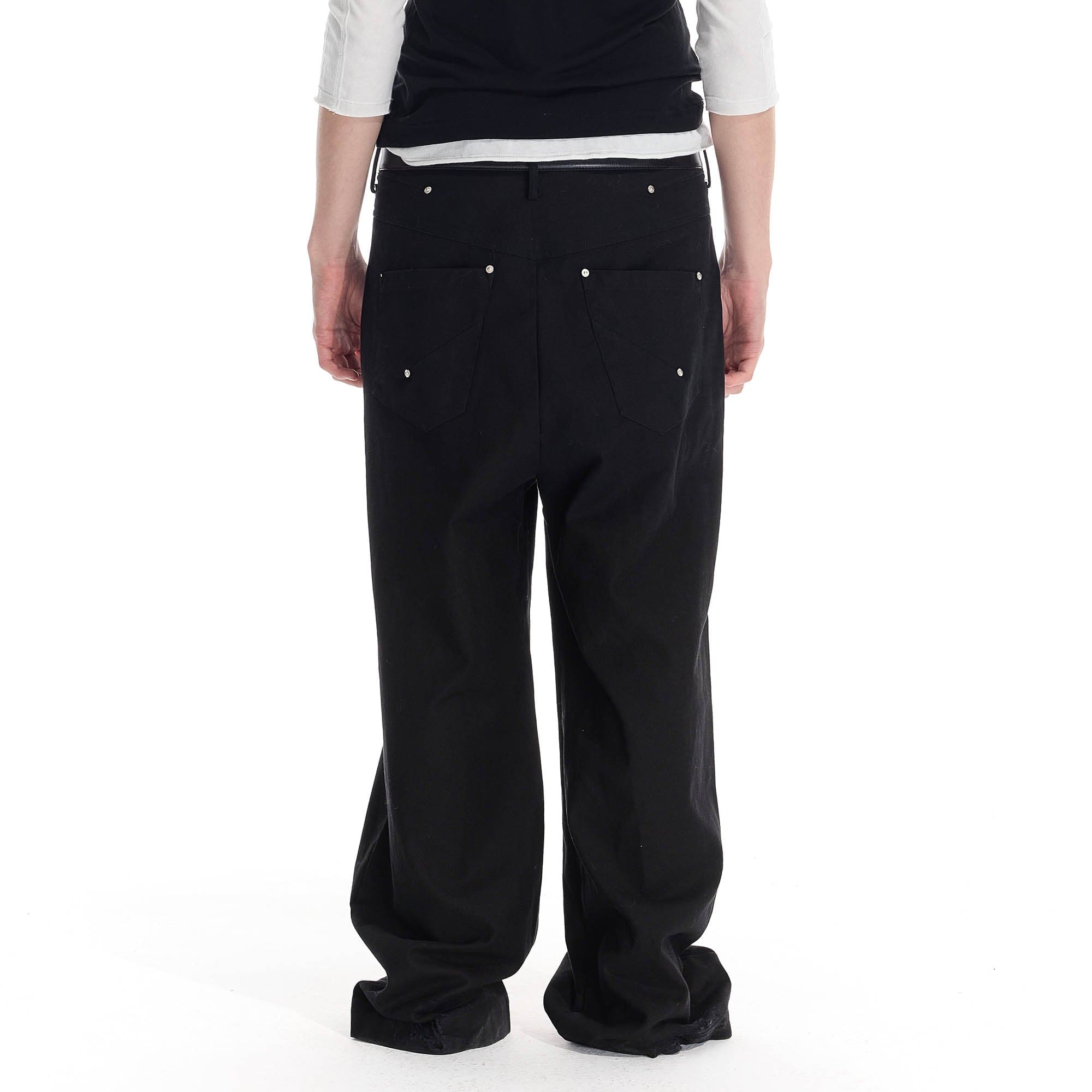 WHISTLEHUNTER Distressed Rivet Straight-Leg Pants, premium urban and streetwear designers apparel on PROJECTISR.com, WHISTLEHUNTER