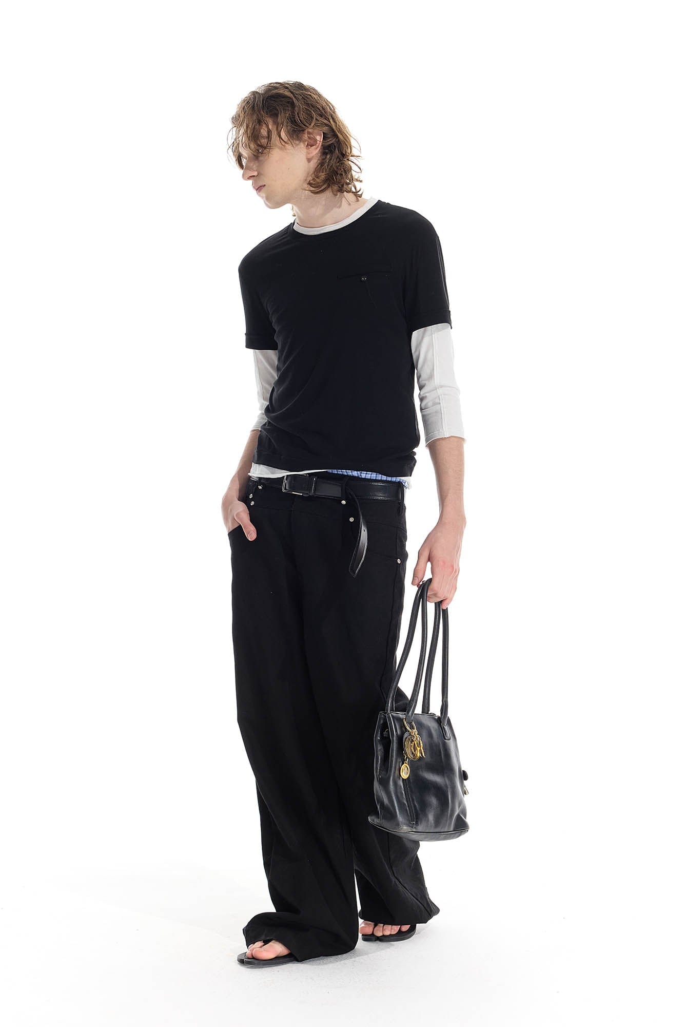 WHISTLEHUNTER Distressed Rivet Straight-Leg Pants, premium urban and streetwear designers apparel on PROJECTISR.com, WHISTLEHUNTER