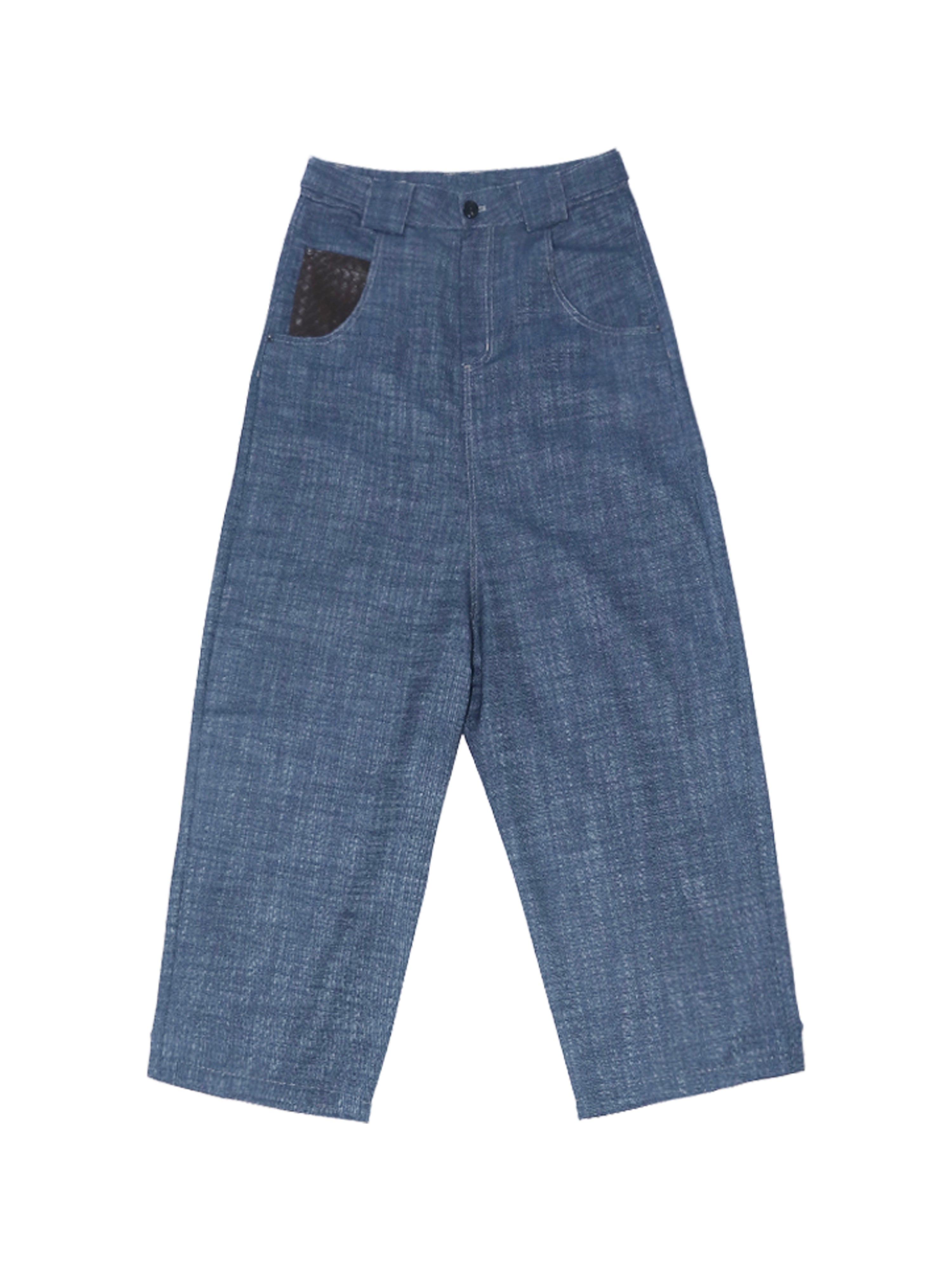 ASSEEN Dropped-Crotch Wide-Leg Linen-Blend Jeans