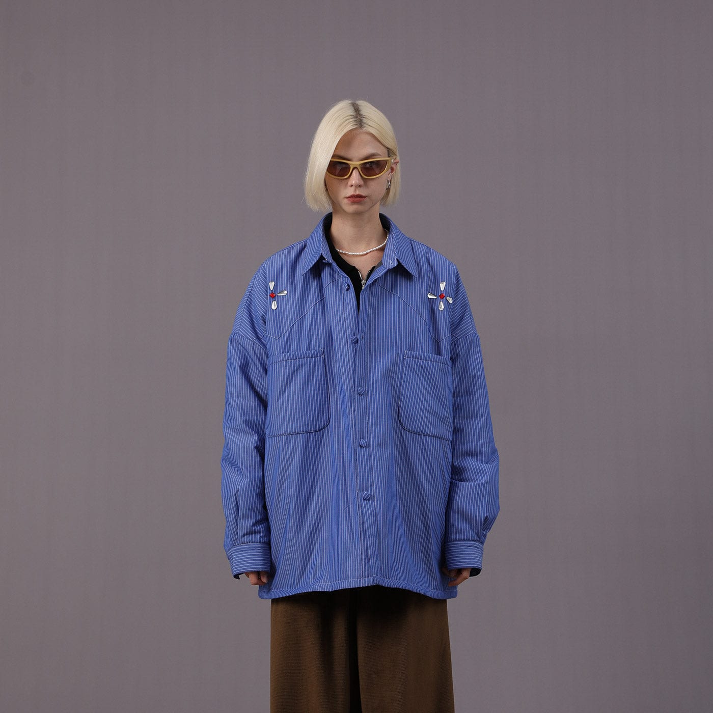 MIICHOUS Crystal Star Cotton Padded Shirt Jacket, premium urban and streetwear designers apparel on PROJECTISR.com, Miichous