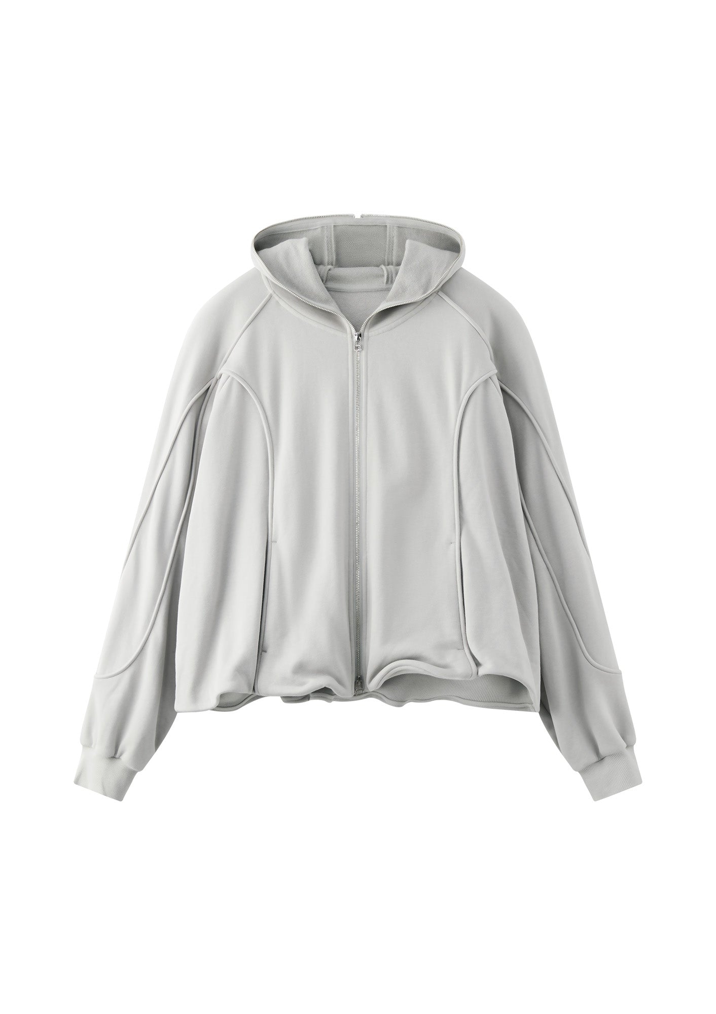 ORGANIC EMOTION Curved Panel Drawstring-Hem Zip-Up Hoodie, premium urban and streetwear designers apparel on PROJECTISR.com, ORGANIC EMOTION