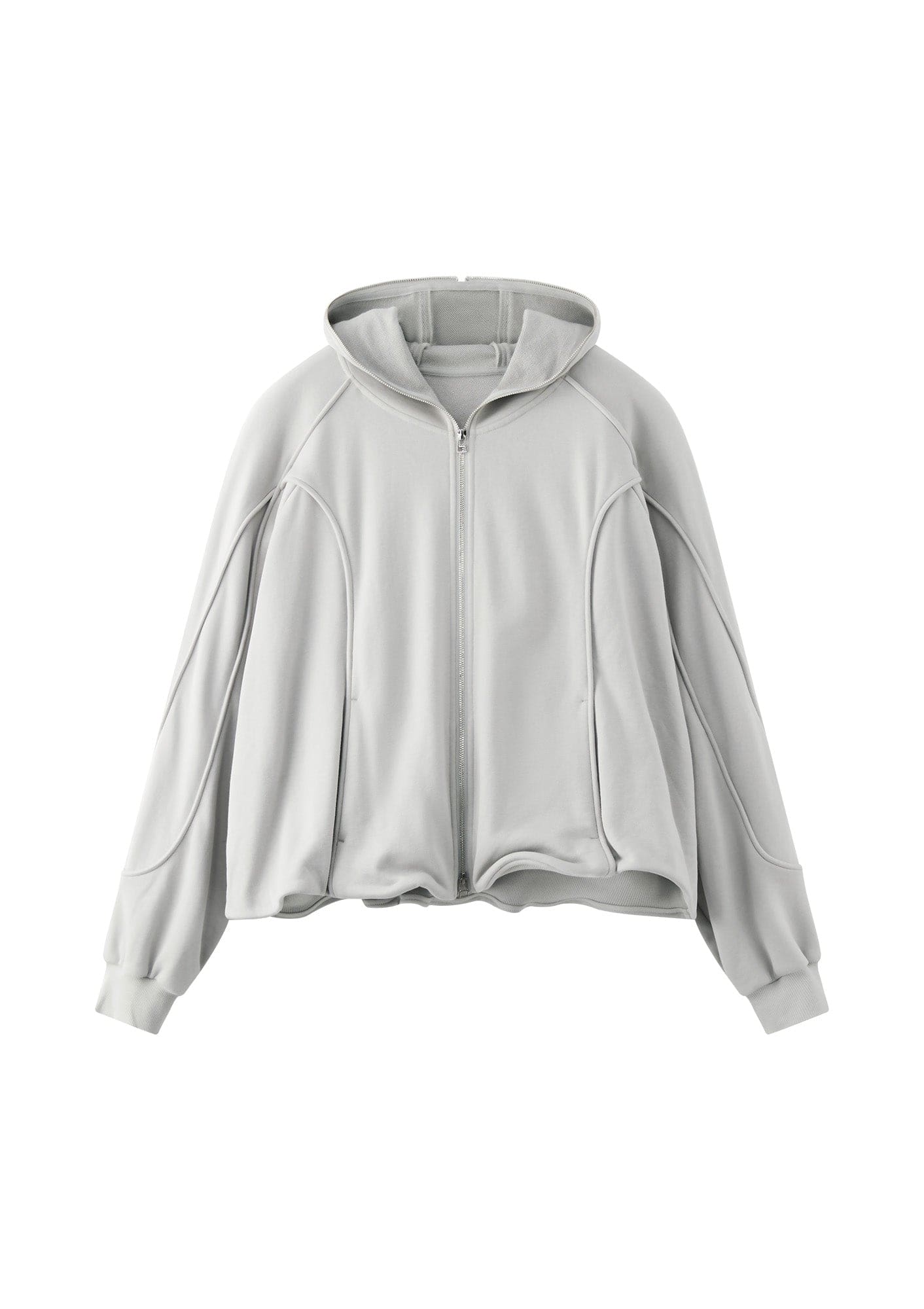 ORGANIC EMOTION Curved Panel Drawstring-Hem Zip-Up Hoodie, premium urban and streetwear designers apparel on PROJECTISR.com, ORGANIC EMOTION