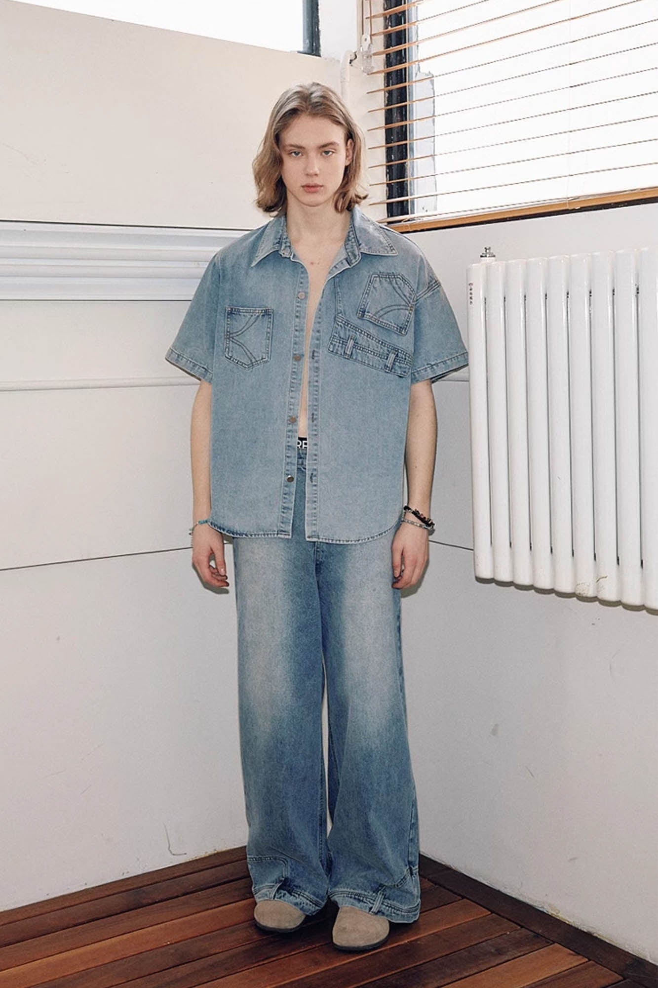 KREATE Inverted Deconstructed Baggy Jeans, premium urban and streetwear designers apparel on PROJECTISR.com, KREATE