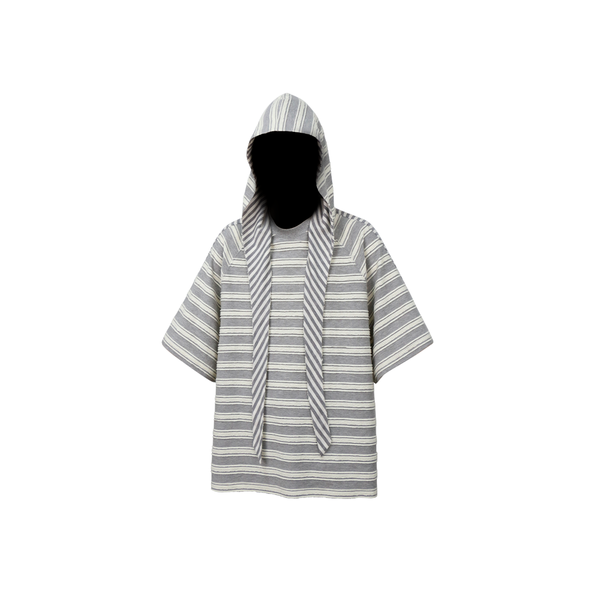 RELABEL Striped Wool-Blend Detachable Hood Tee, premium urban and streetwear designers apparel on PROJECTISR.com, RELABEL