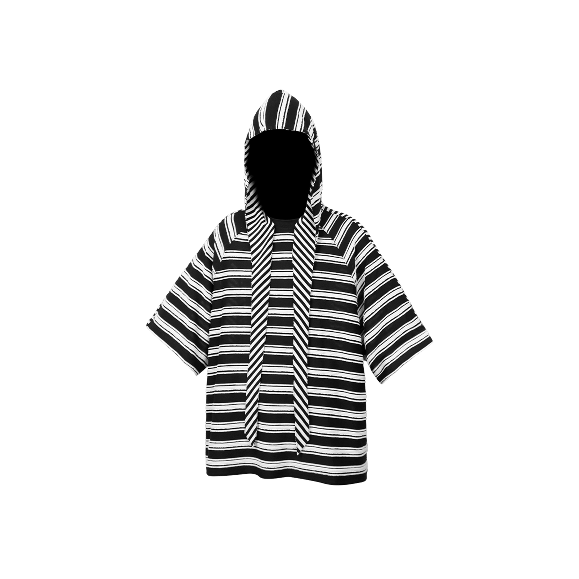 RELABEL Striped Wool-Blend Detachable Hood Tee, premium urban and streetwear designers apparel on PROJECTISR.com, RELABEL