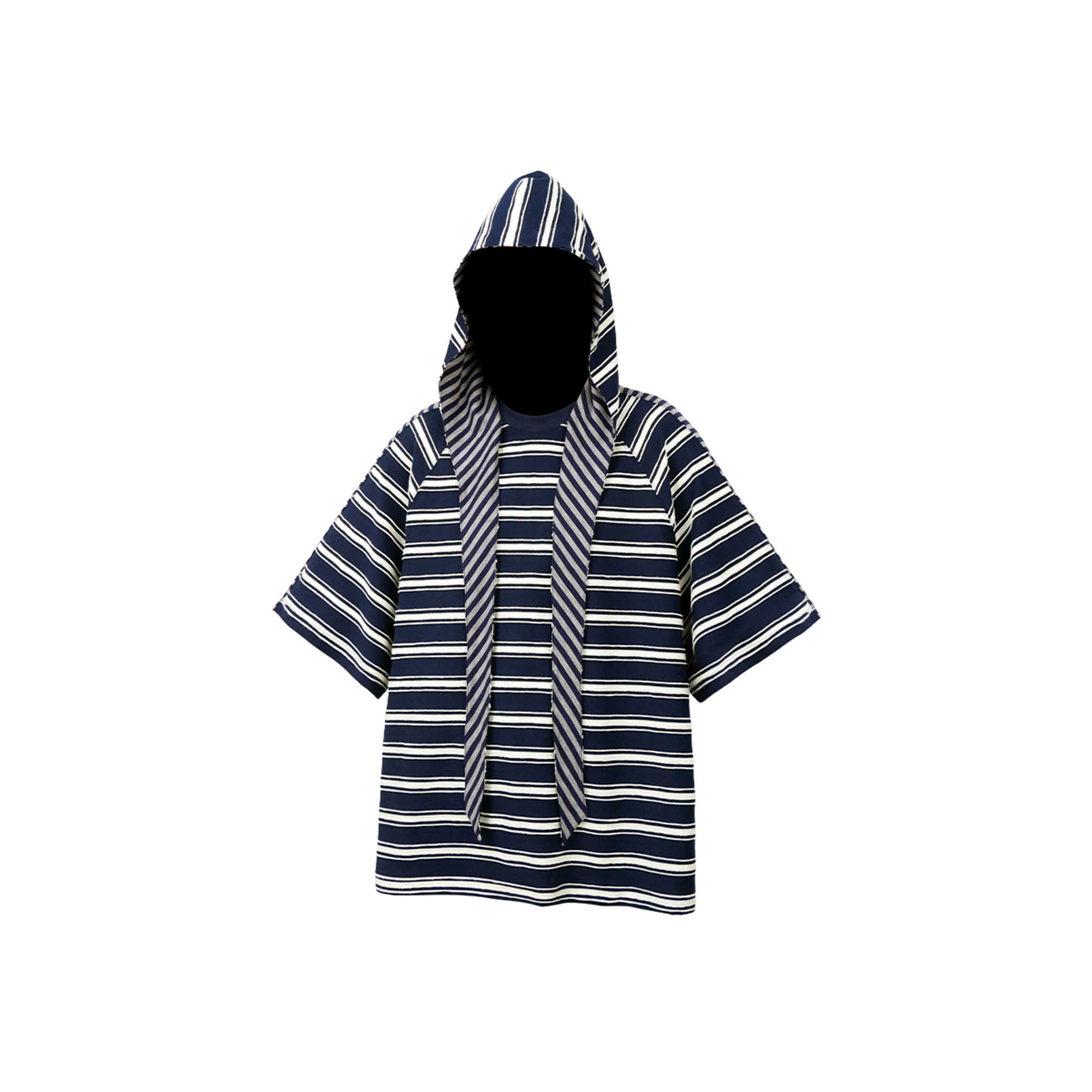 RELABEL Striped Wool-Blend Detachable Hood Tee, premium urban and streetwear designers apparel on PROJECTISR.com, RELABEL