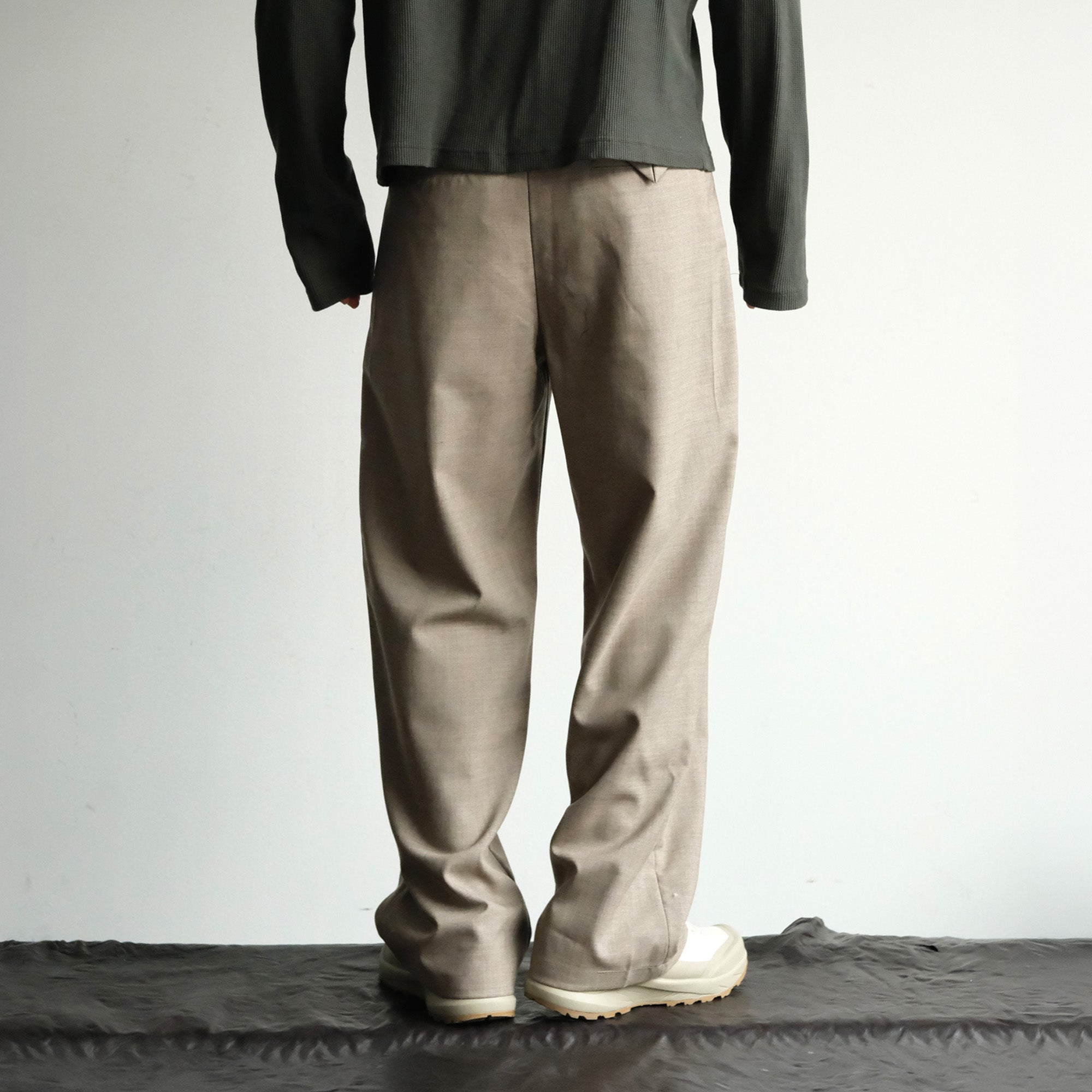 NEIGBORL Wool Double-Pleated Straight-Leg Trousers, premium urban and streetwear designers apparel on PROJECTISR.com, NEIGBORL