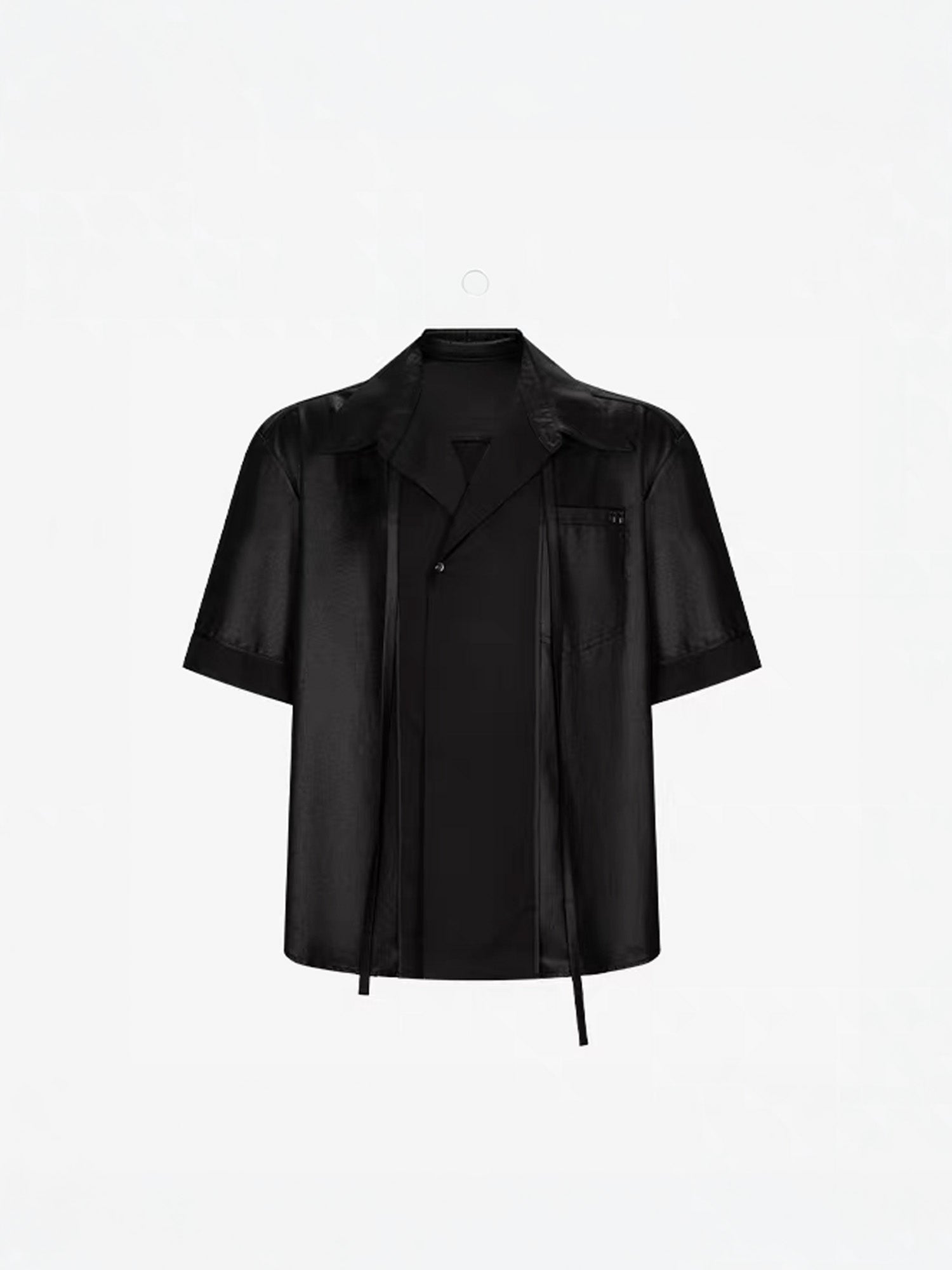TIWILLTANG Draped Camp-Collar T Shirt, premium urban and streetwear designers apparel on PROJECTISR.com, TIWILLTANG