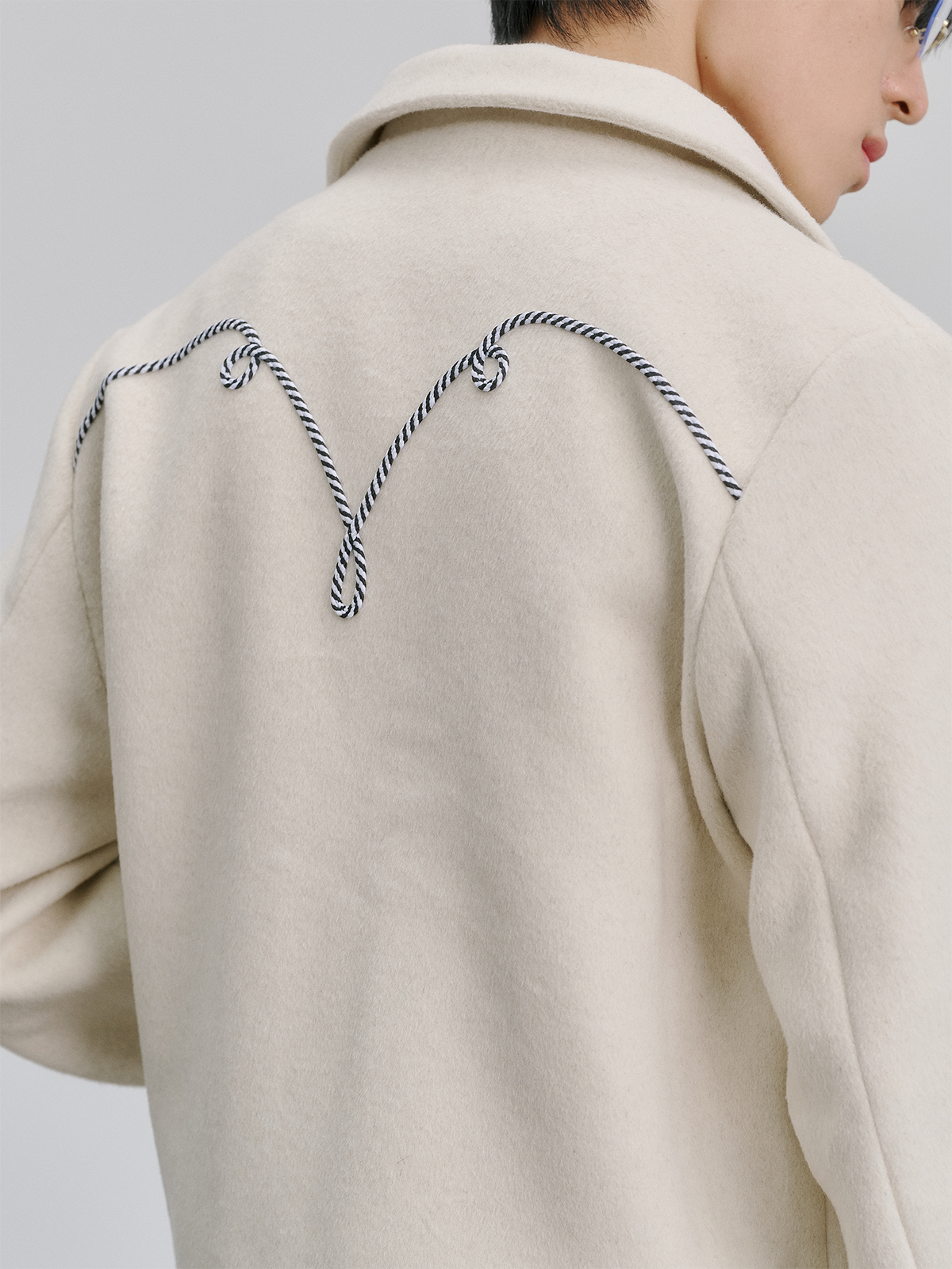 CATSSTAC Rope-Embroidered Wool-Blend Oversized Jacket