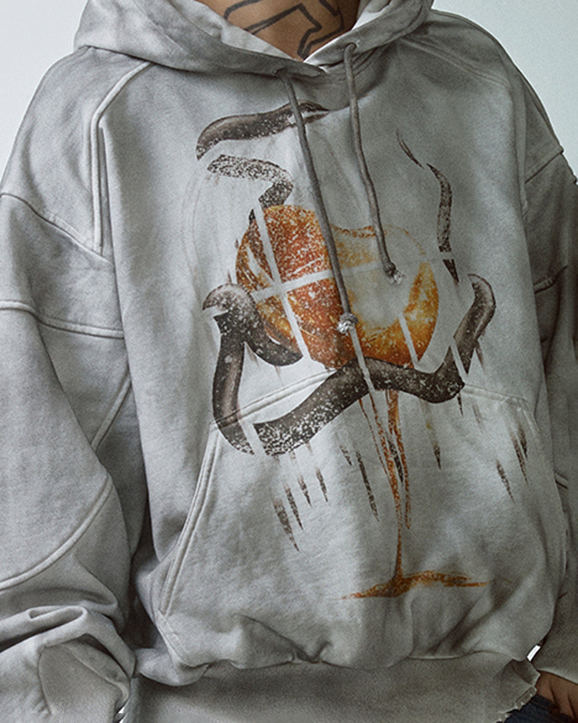 F2CE Retro Deconstructed Snake Hoodie, premium urban and streetwear designers apparel on PROJECTISR.com, F2CE