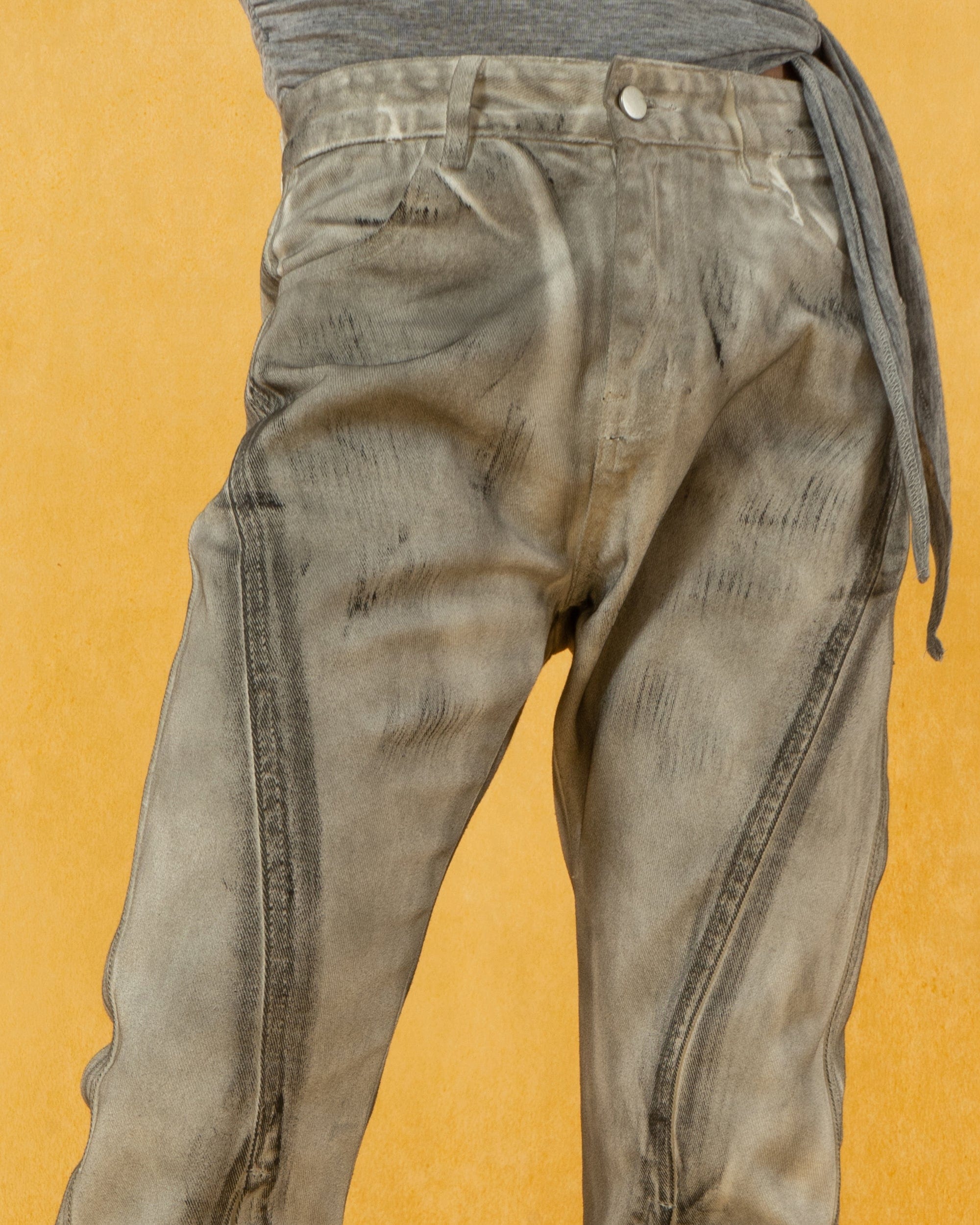 CLP Spliced Distressed Raw Edge Flared Jeans, premium urban and streetwear designers apparel on PROJECTISR.com, CLP