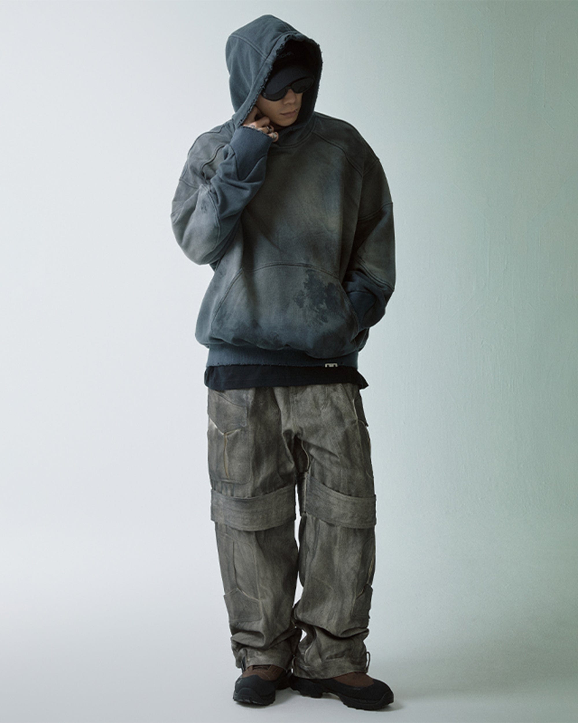 F2CE Distressed Spliced Hoodie, premium urban and streetwear designers apparel on PROJECTISR.com, F2CE
