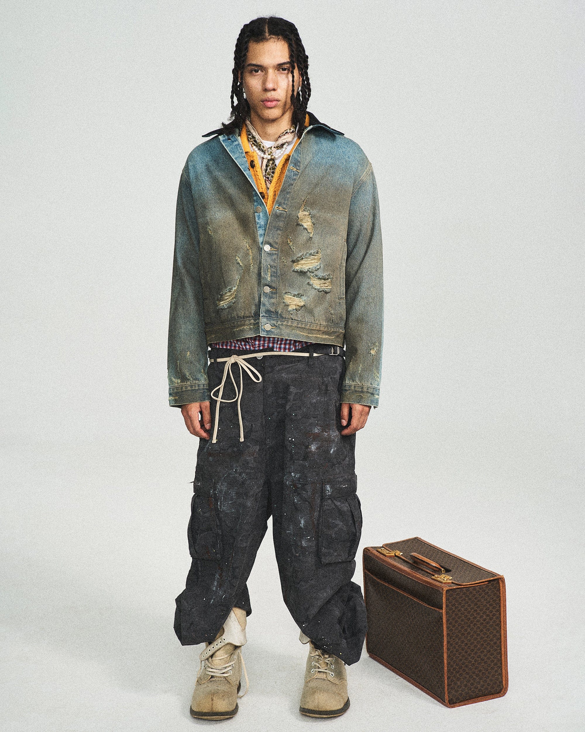 STEEPC Distressed Washed Denim Jacket, premium urban and streetwear designers apparel on PROJECTISR.com, STEEPC