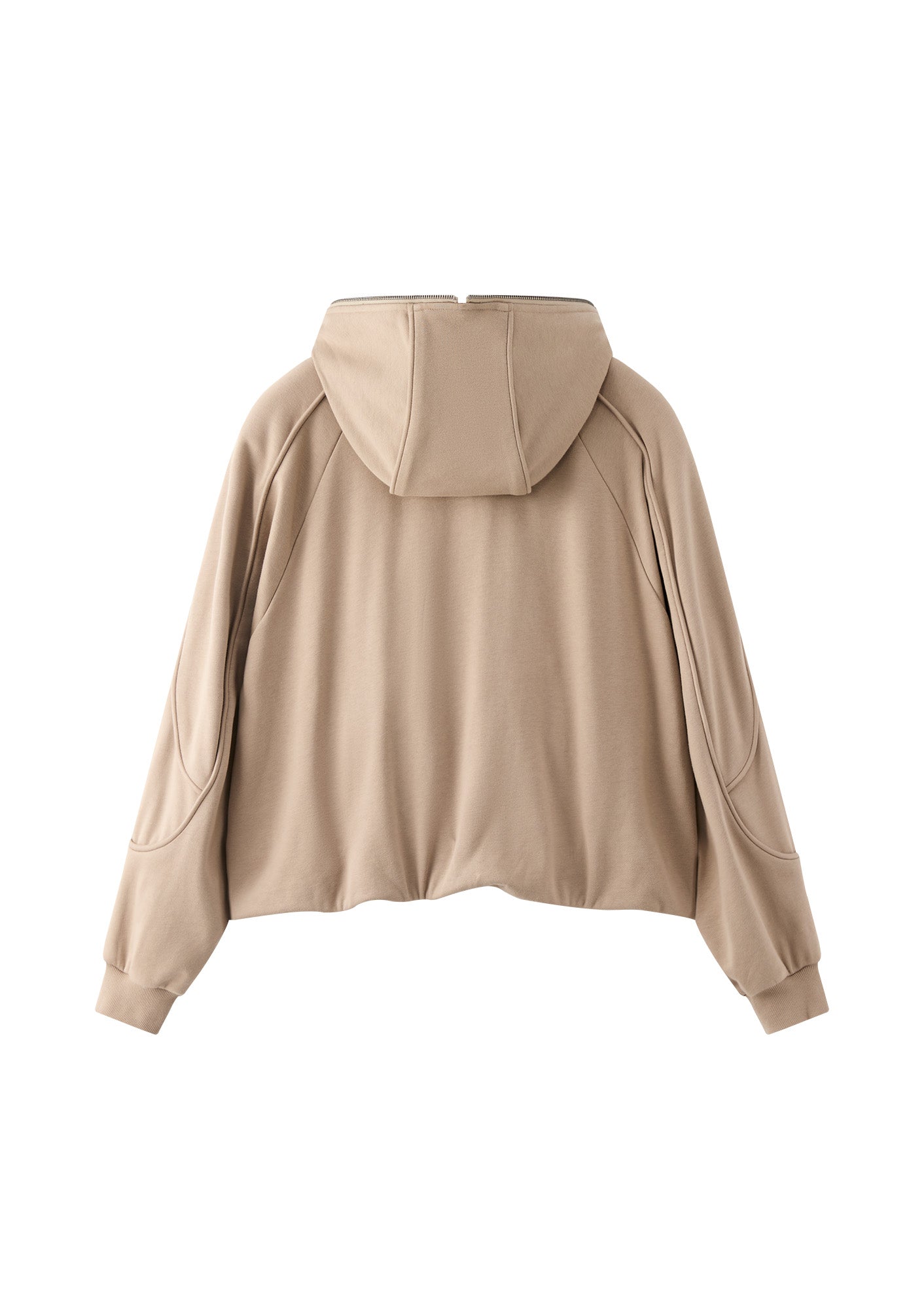 ORGANIC EMOTION Curved Panel Drawstring-Hem Zip-Up Hoodie, premium urban and streetwear designers apparel on PROJECTISR.com, ORGANIC EMOTION