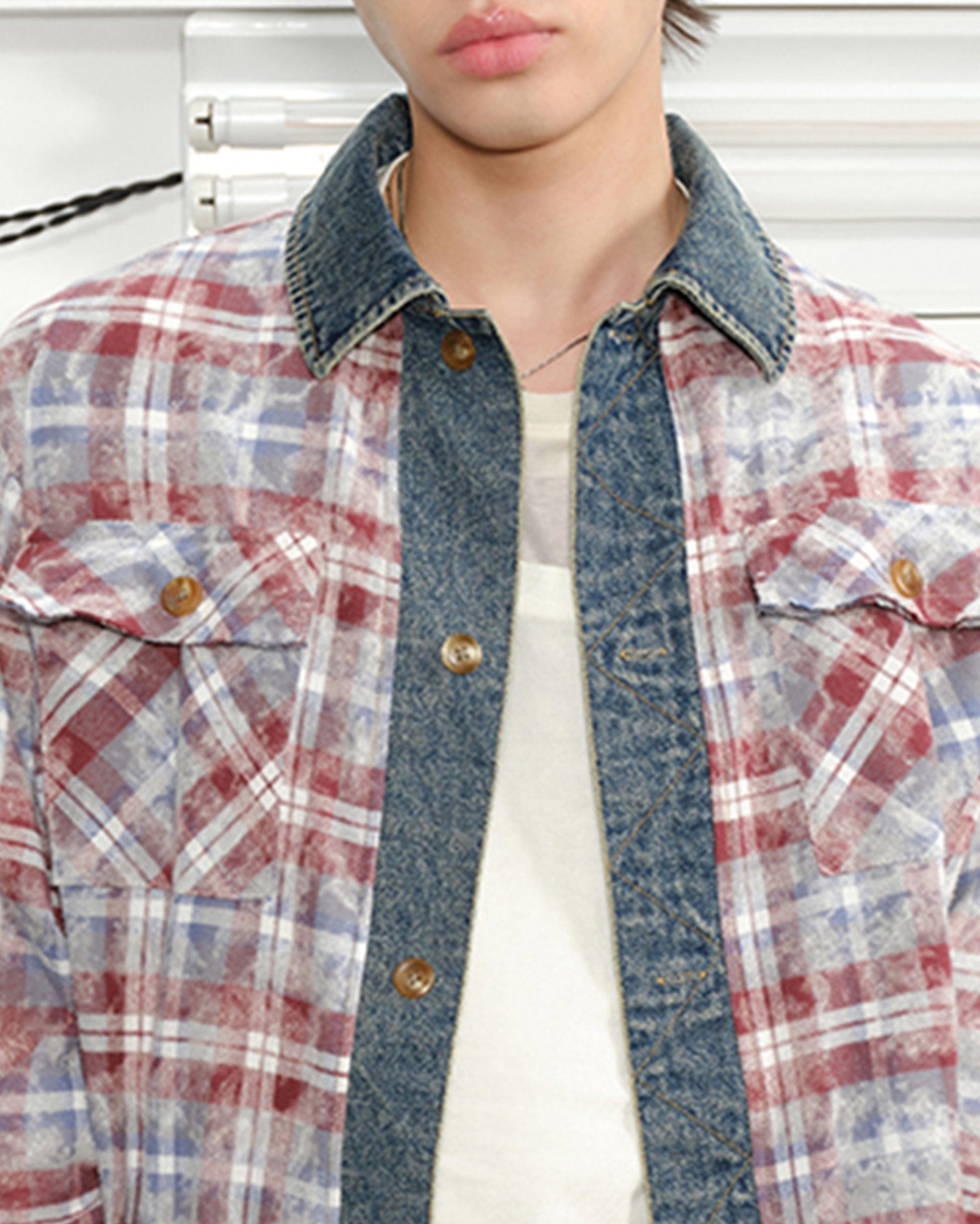 KREATE Denim Spliced Macarons Jacket
