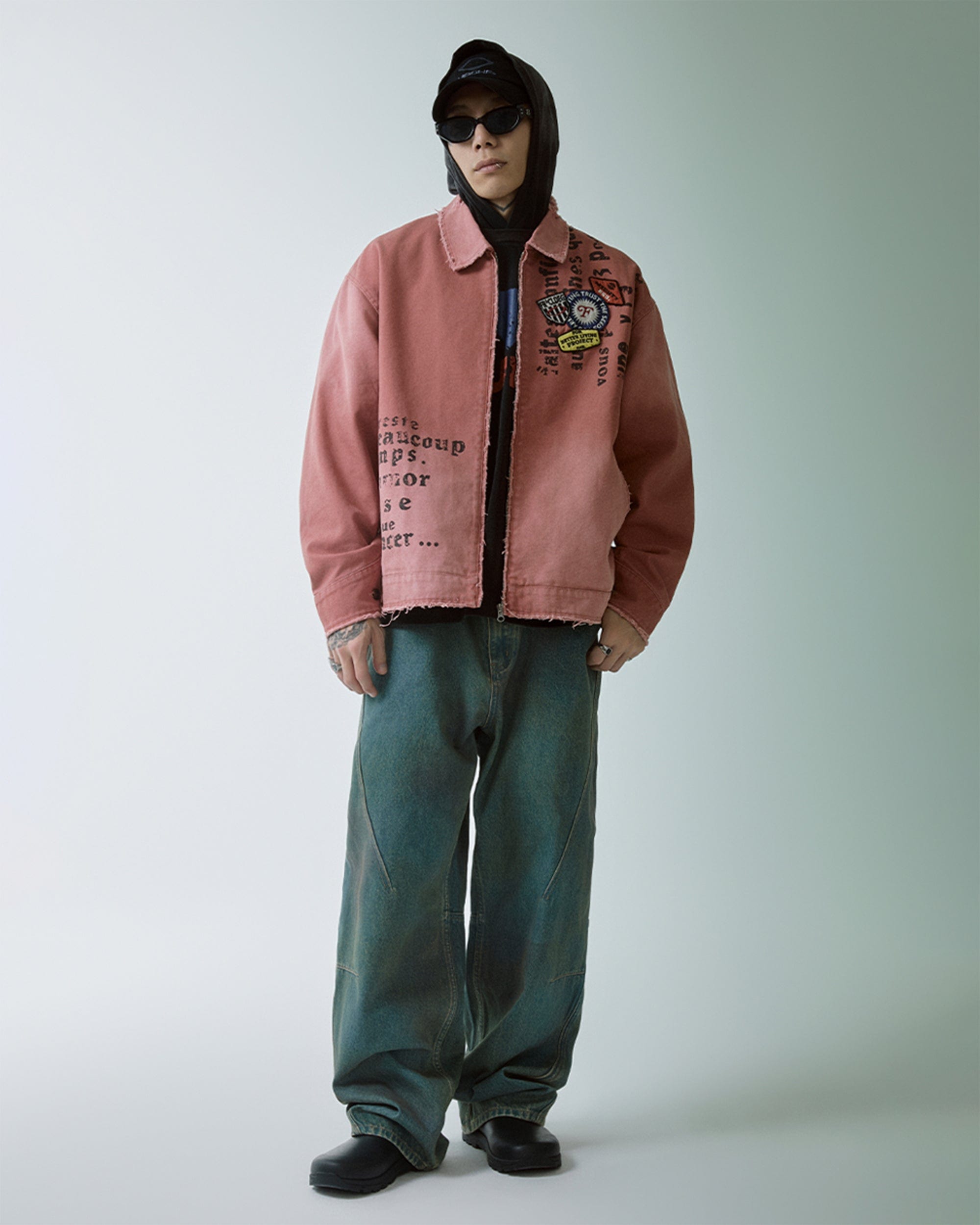 F2CE Distressed Badge Patchwork Jacket, premium urban and streetwear designers apparel on PROJECTISR.com, F2CE