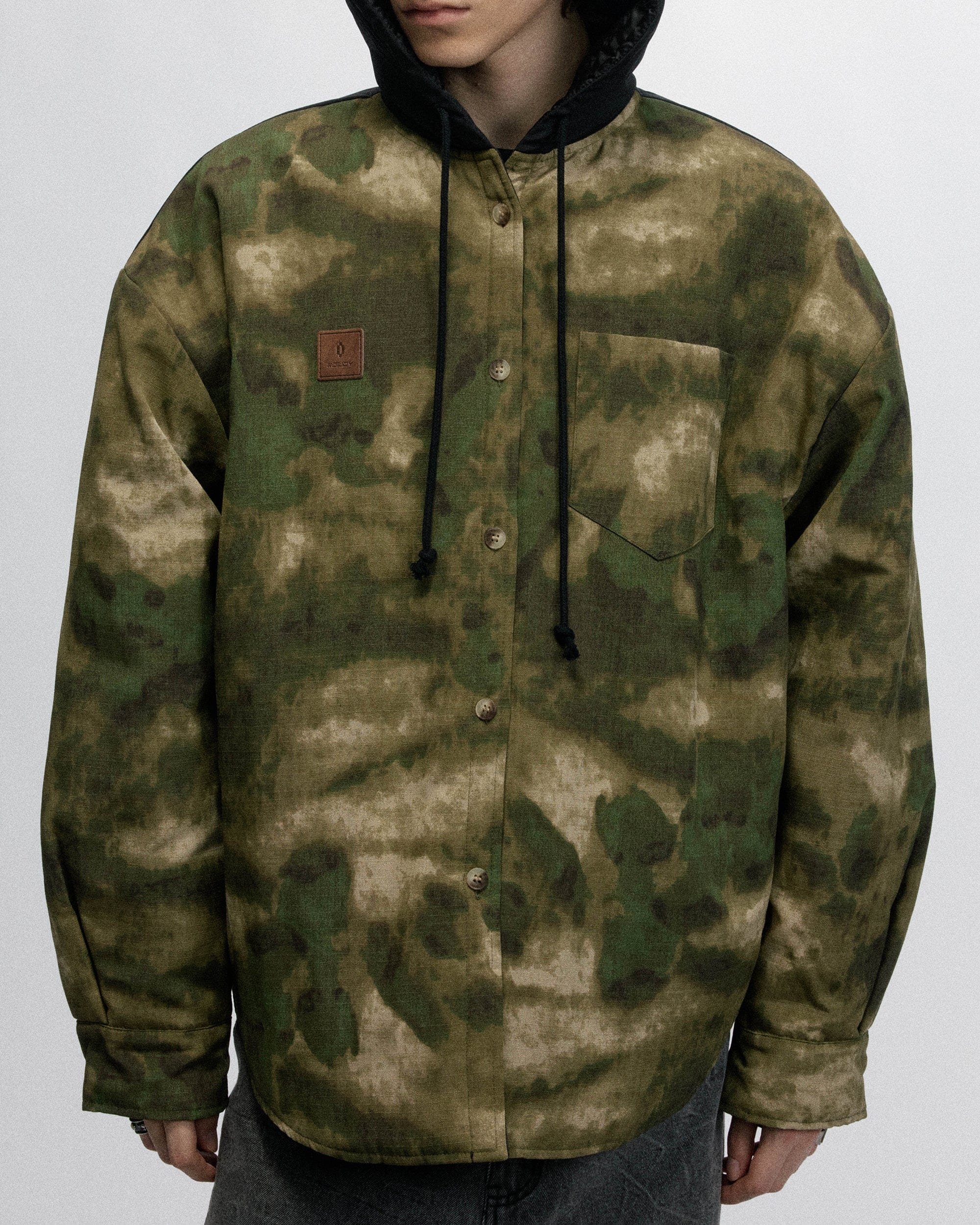 OVDY Tie-Dye Camo Hooded Puffer Jacket, premium urban and streetwear designers apparel on PROJECTISR.com, OVDY