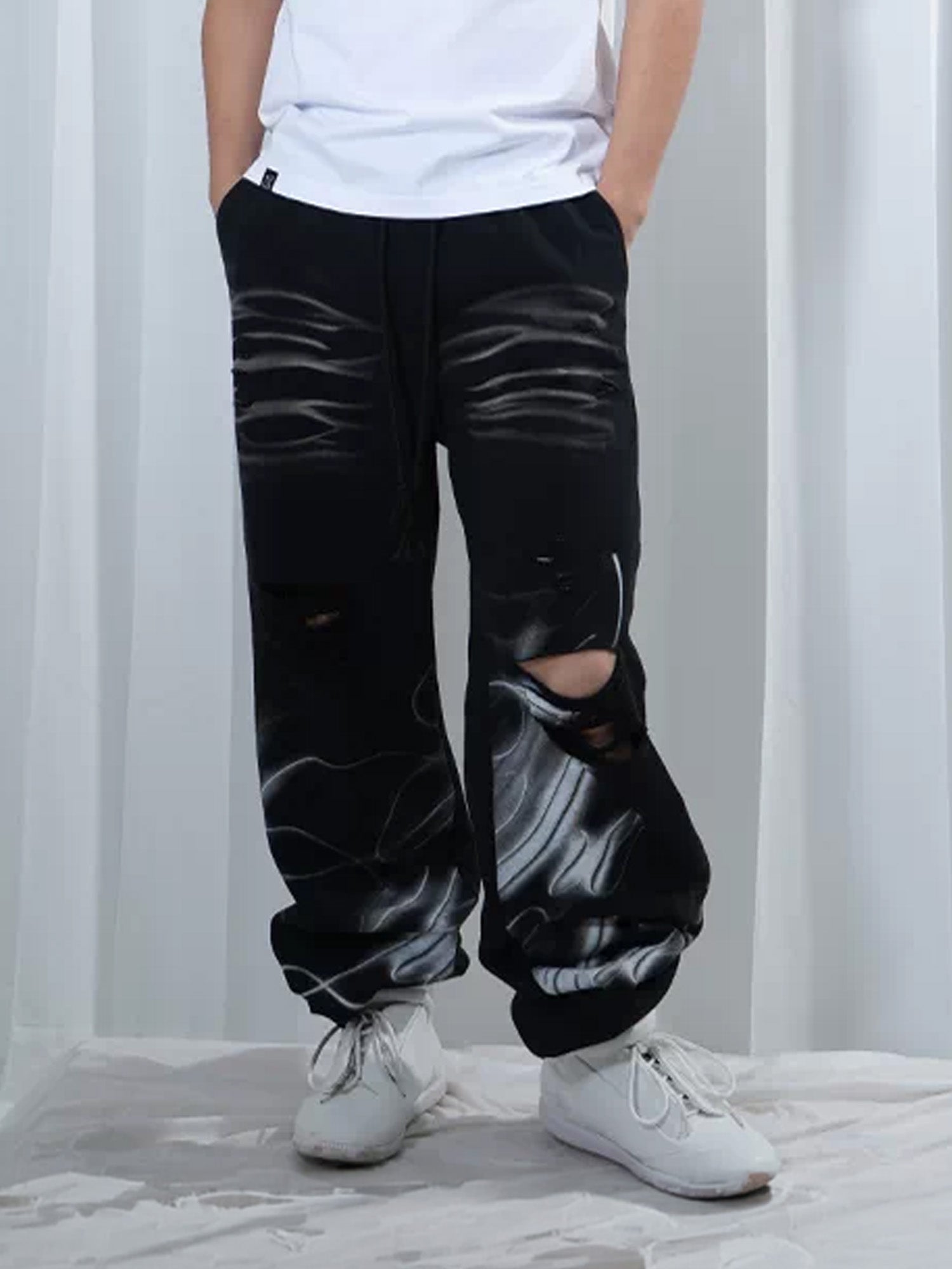 VINKID Washed Whisker Graphic Sweatpants, premium urban and streetwear designers apparel on PROJECTISR.com, VINKID