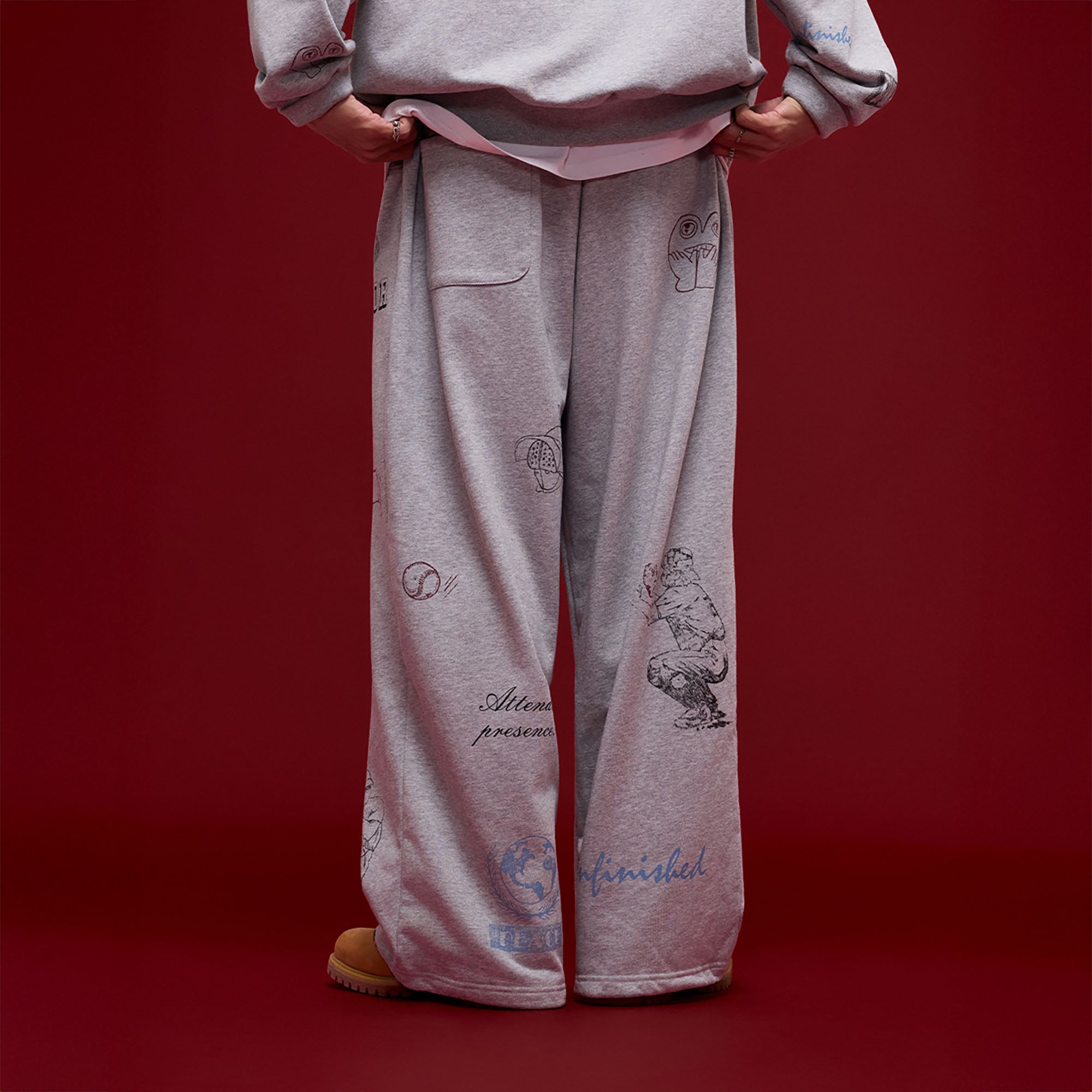 BANANA CLUB Classic Doodle Graphic Sweatpants