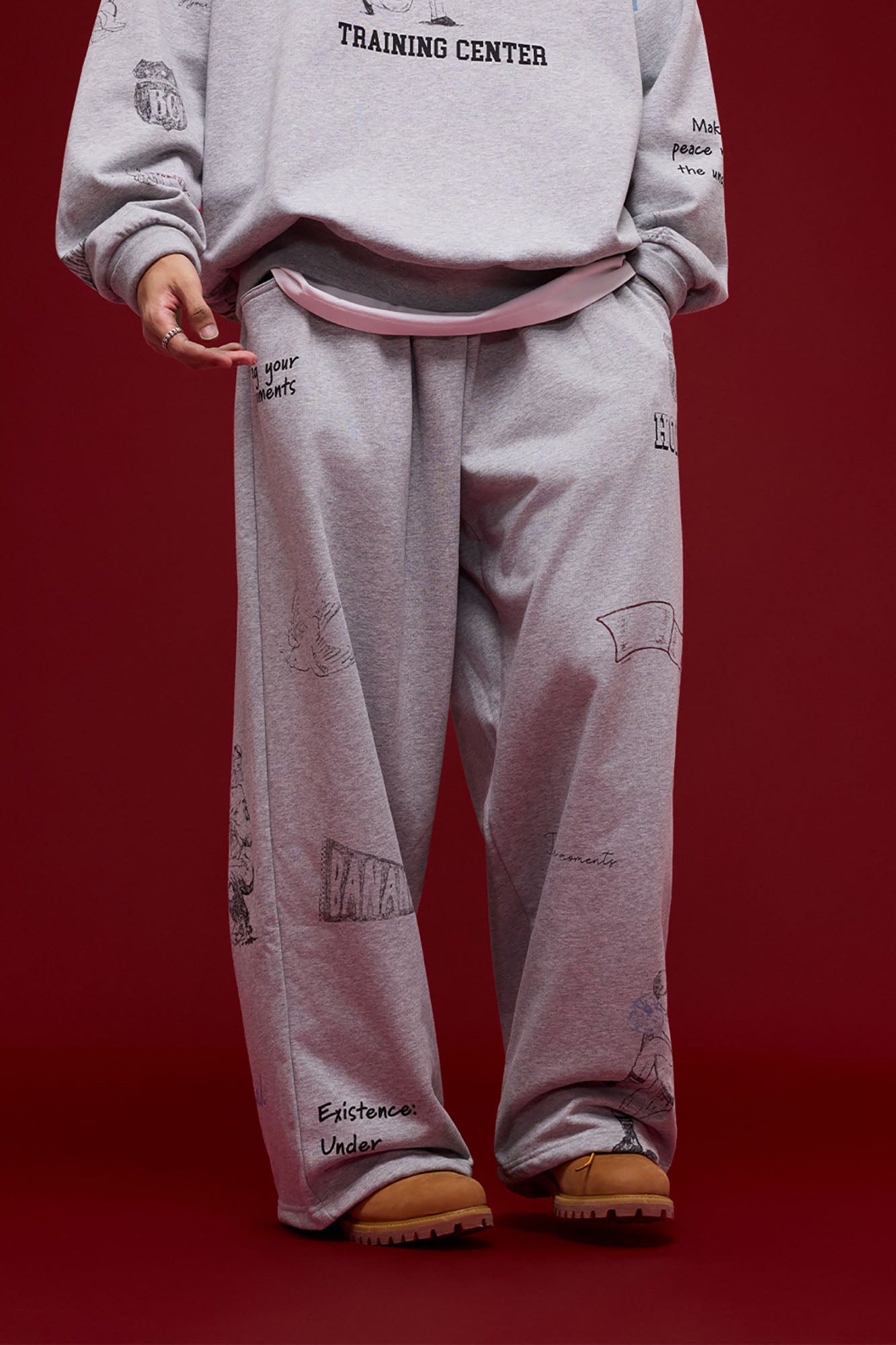 BANANA CLUB Classic Doodle Graphic Sweatpants