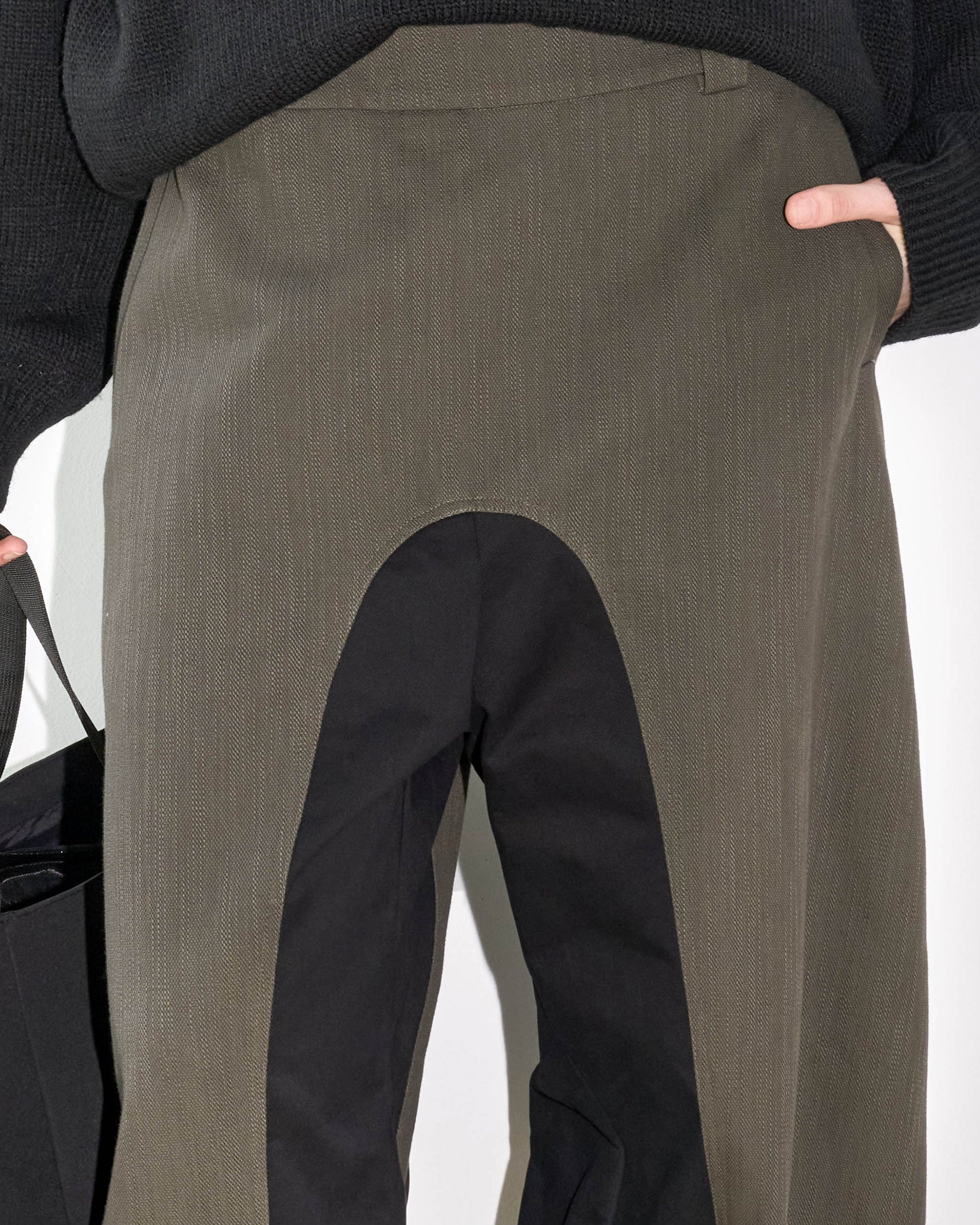 49PERCENT Paneled Color Blocked Zipper Pants, premium urban and streetwear designers apparel on PROJECTISR.com, 49PERCENT