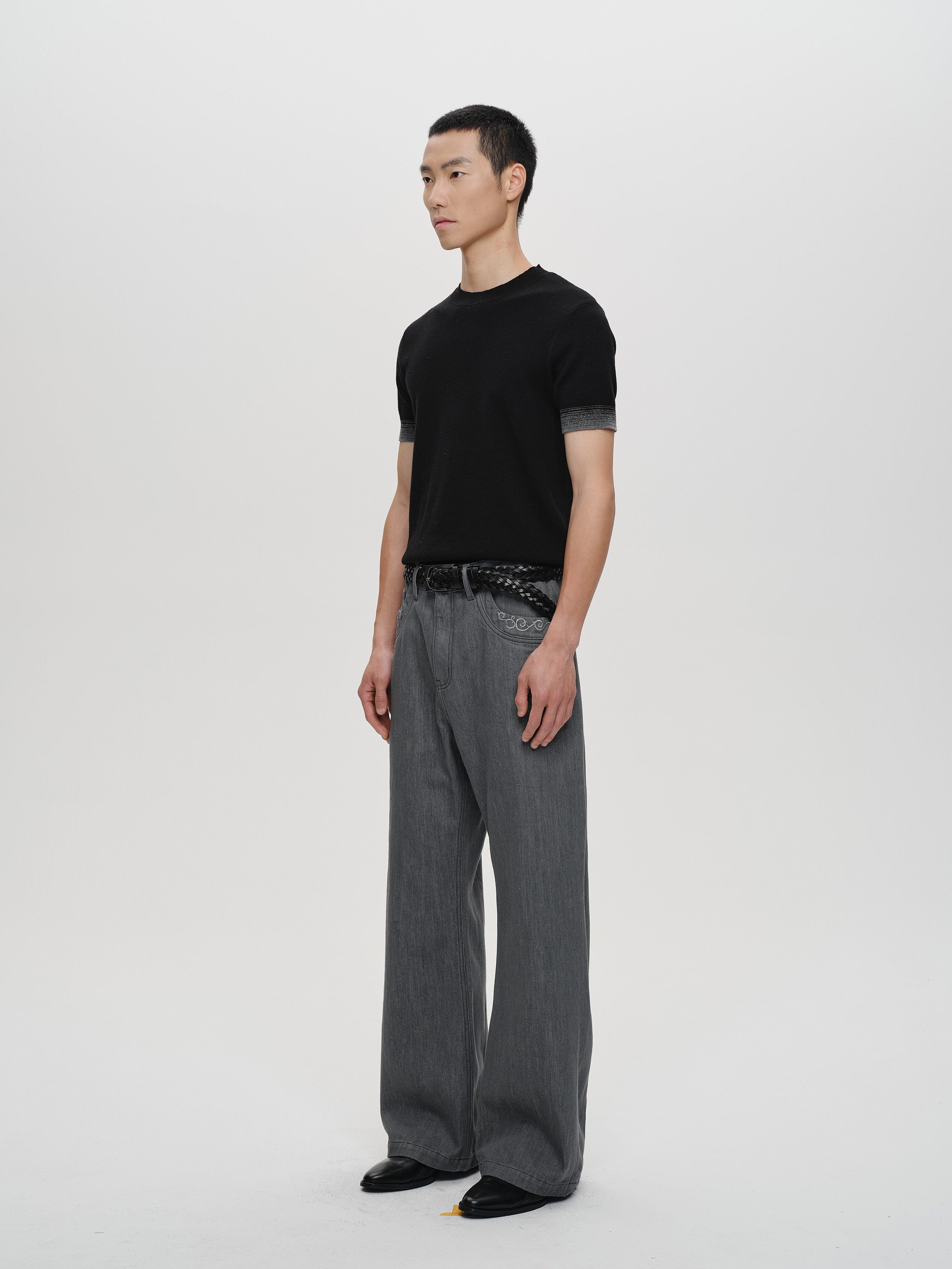 CATSSTAC Floral Embroidered Flared Jeans, premium urban and streetwear designers apparel on PROJECTISR.com, CATSSTAC