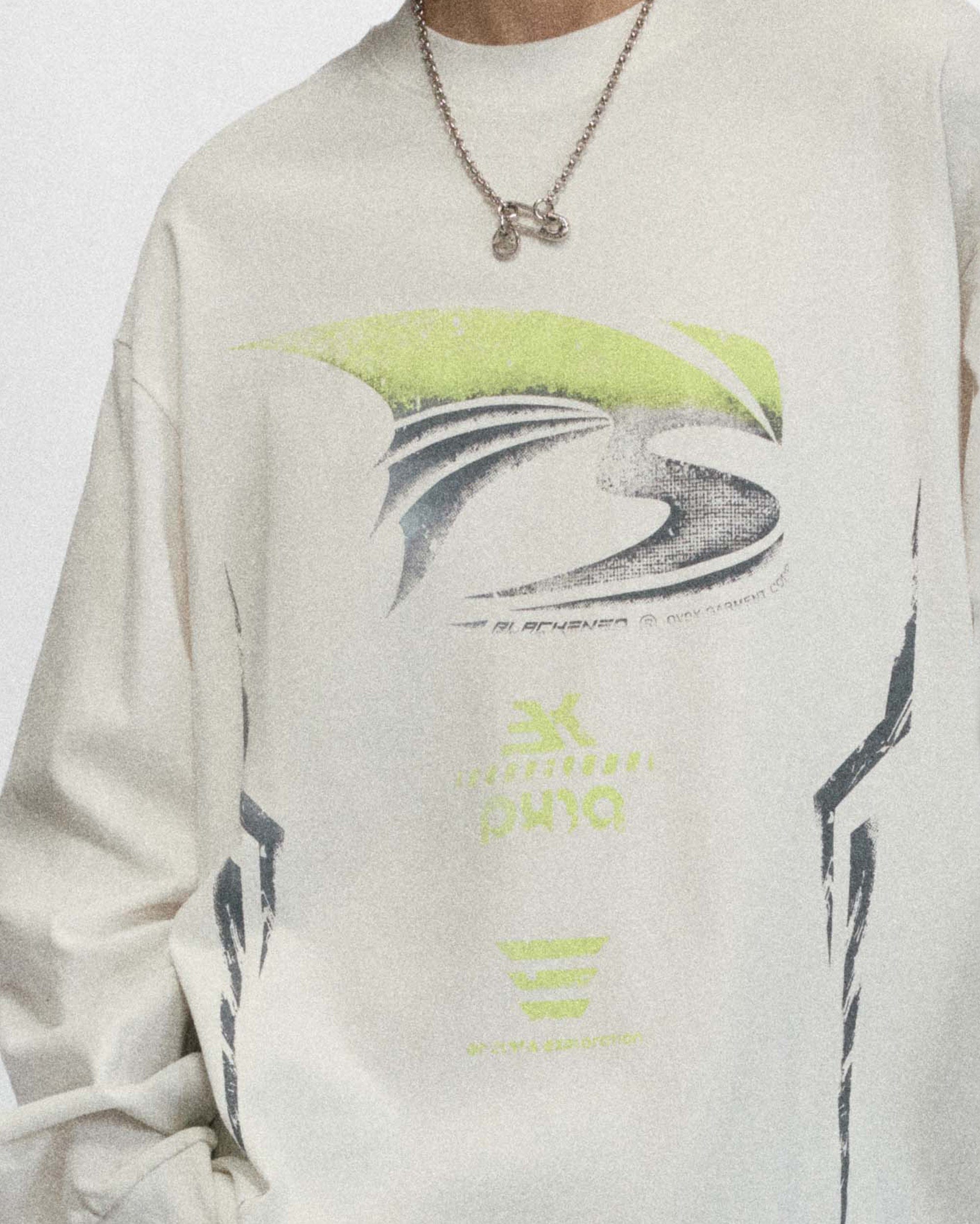 OVDY Faded Racing Graphics Long-Sleeve Tee, premium urban and streetwear designers apparel on PROJECTISR.com, OVDY