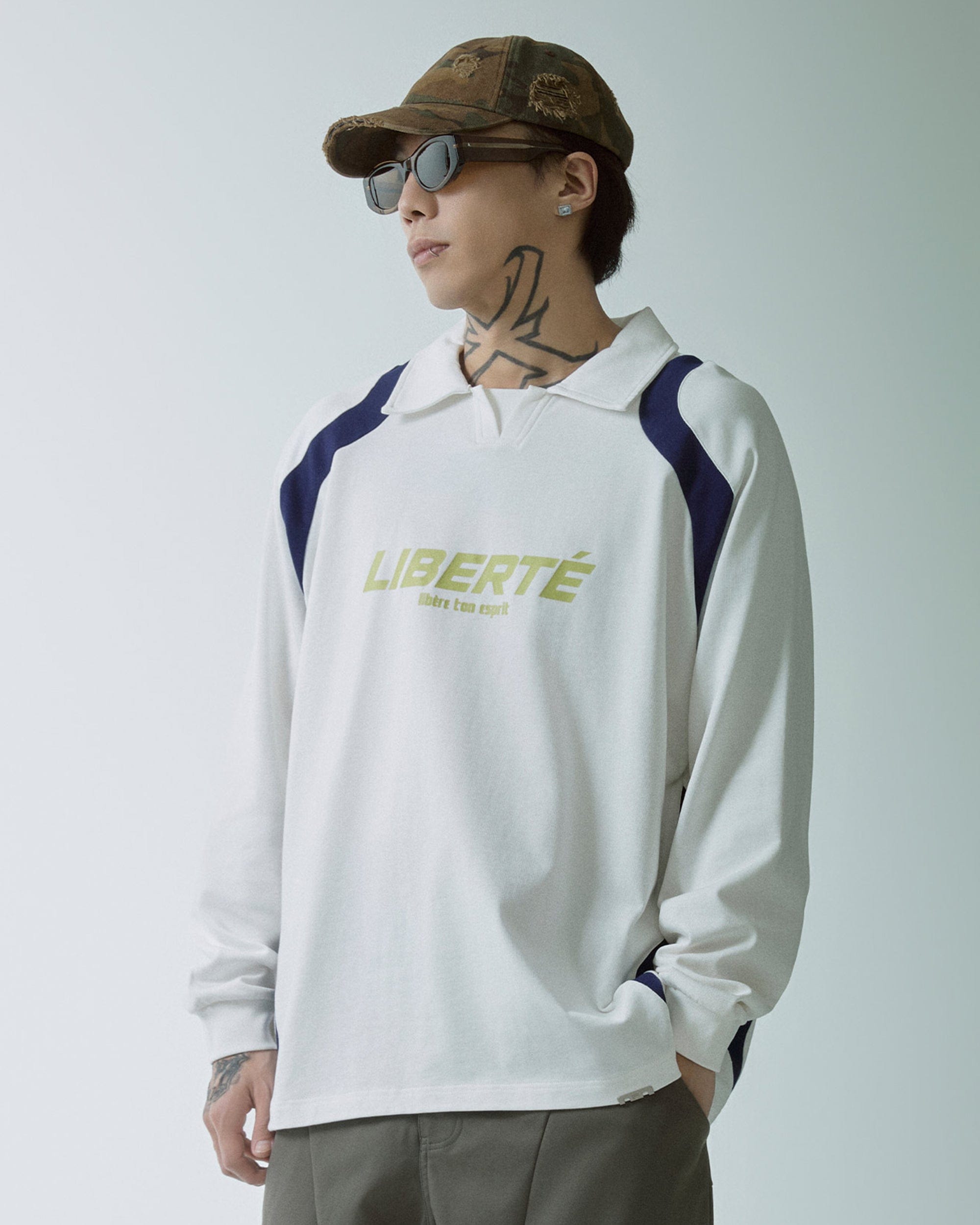 F2CE Retro Deconstructed Raglan Long-Sleeve Tee, premium urban and streetwear designers apparel on PROJECTISR.com, F2CE