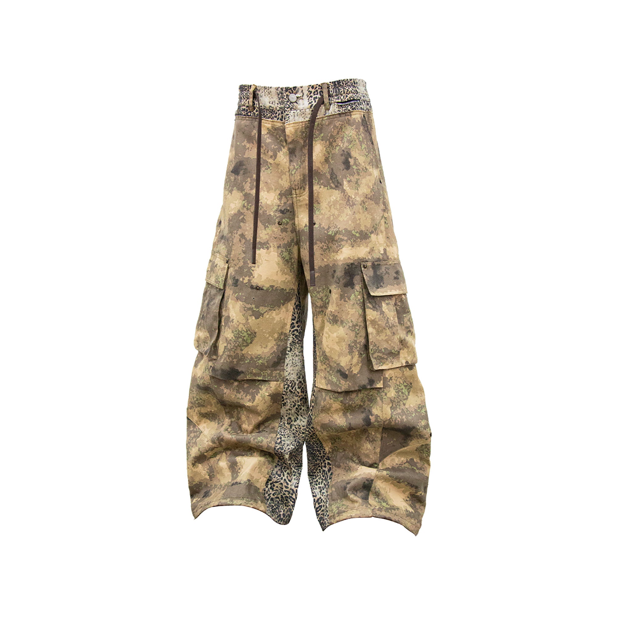 RELABEL Leopard Panel Camo Cargo, premium urban and streetwear designers apparel on PROJECTISR.com, RELABEL