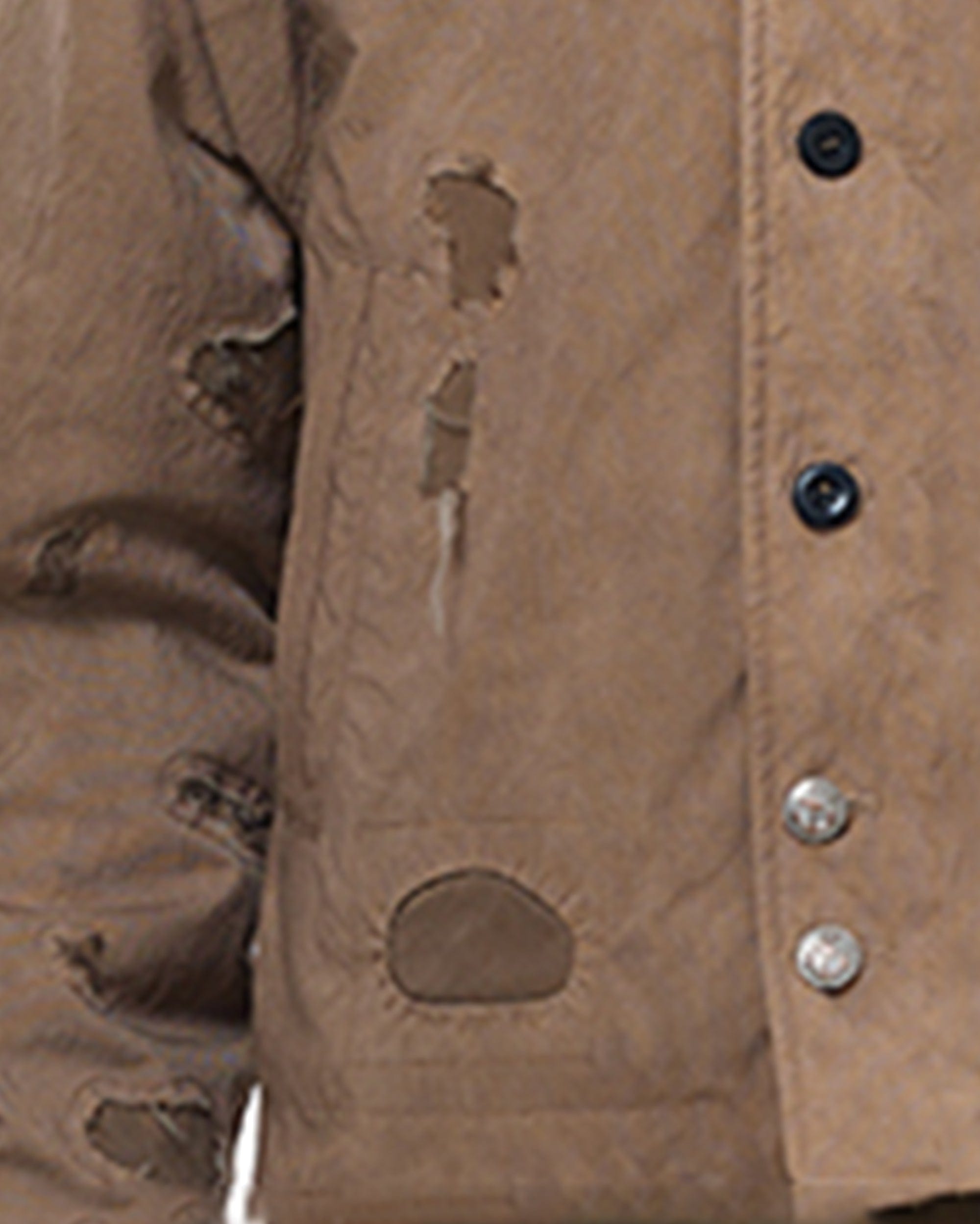 FACEONLAB Distressed Reversible Fuzzy N1 Military Jacket Khaki, premium urban and streetwear designers apparel on PROJECTISR.com, FACEONLAB