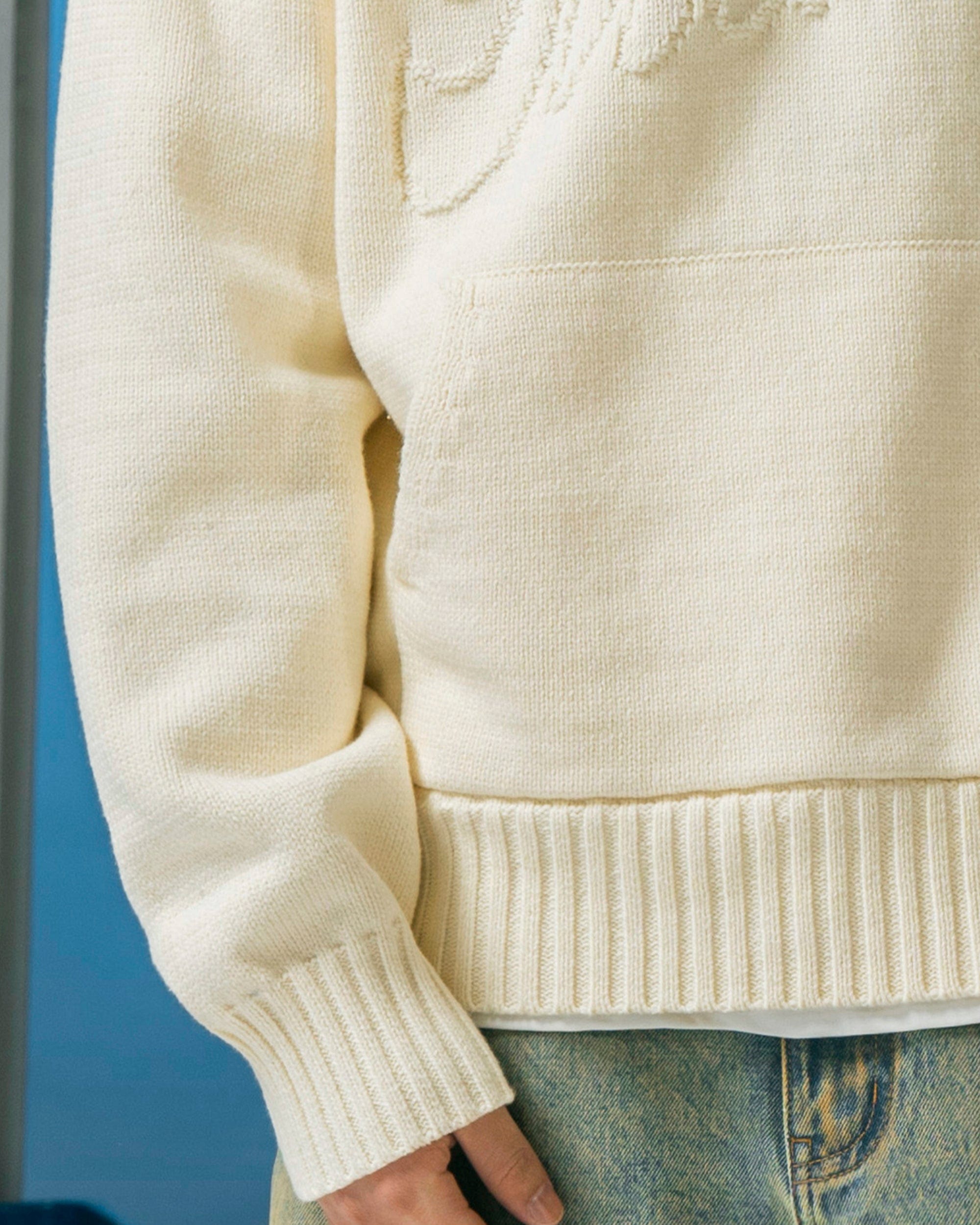 MAKEMORE Modern Big-pocket Logo Hooded Sweater, premium urban and streetwear designers apparel on PROJECTISR.com, MAKEMORE