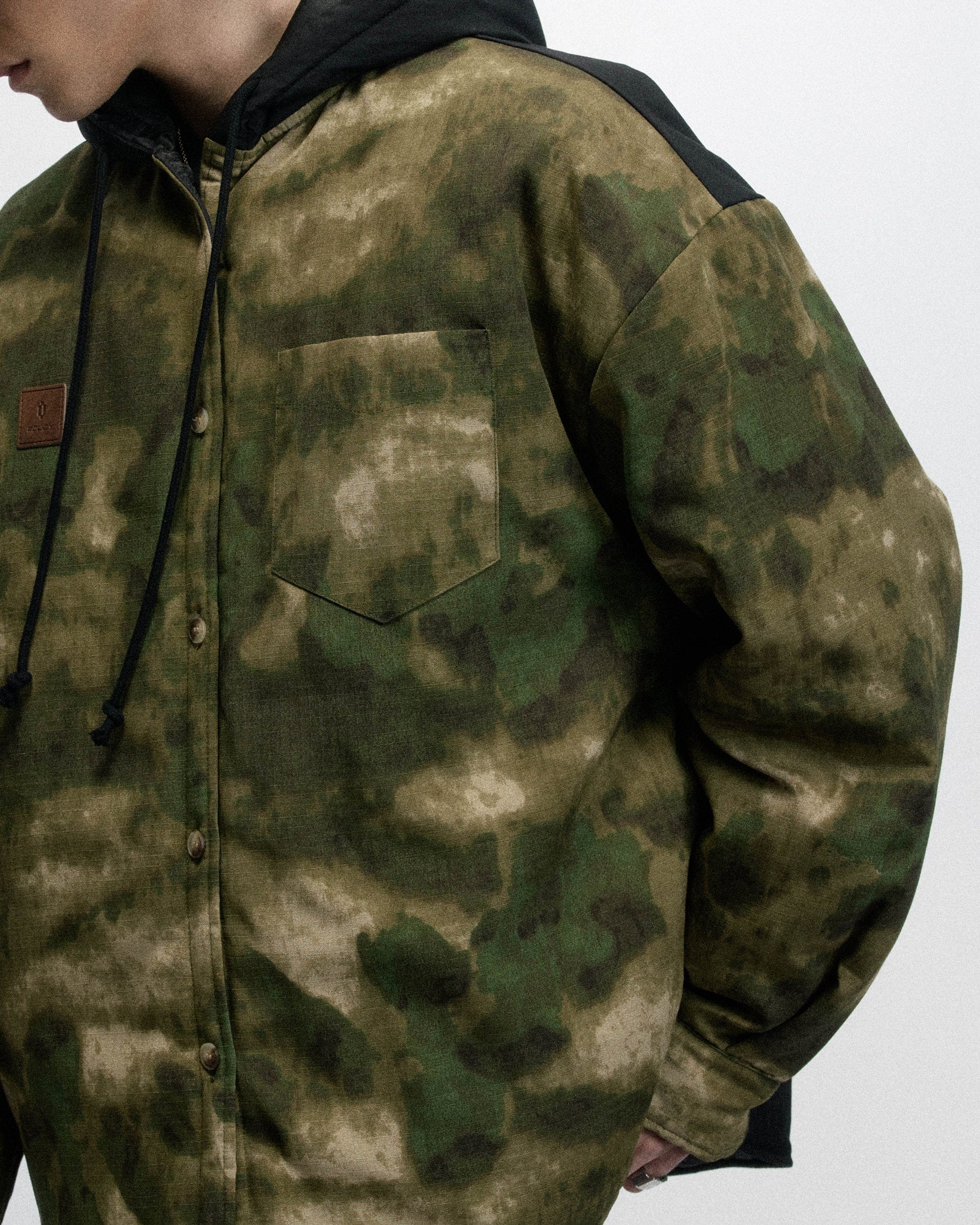 OVDY Tie-Dye Camo Hooded Puffer Jacket, premium urban and streetwear designers apparel on PROJECTISR.com, OVDY