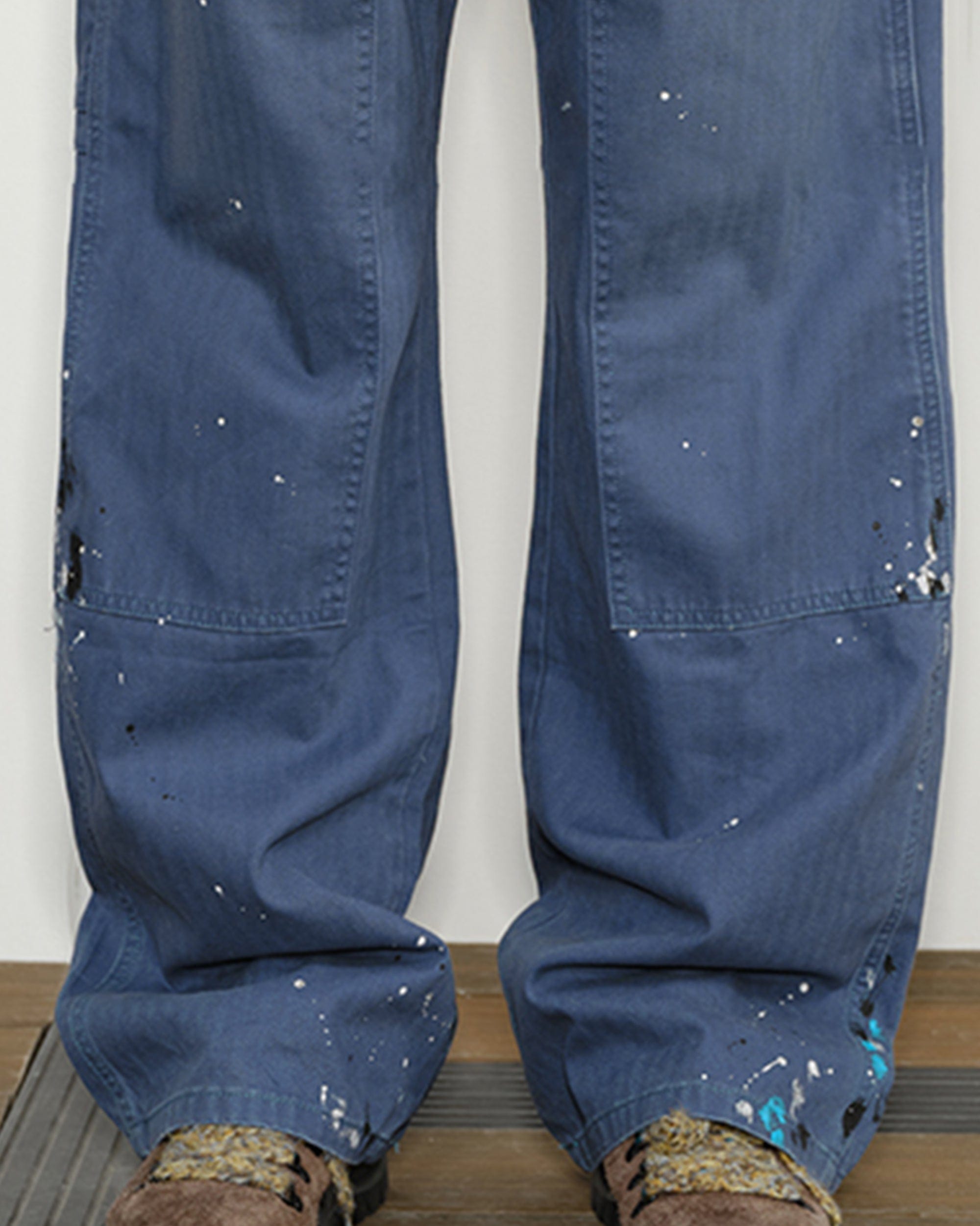 KREATE Paint-Splattered Double-Knee Pants, premium urban and streetwear designers apparel on PROJECTISR.com, KREATE