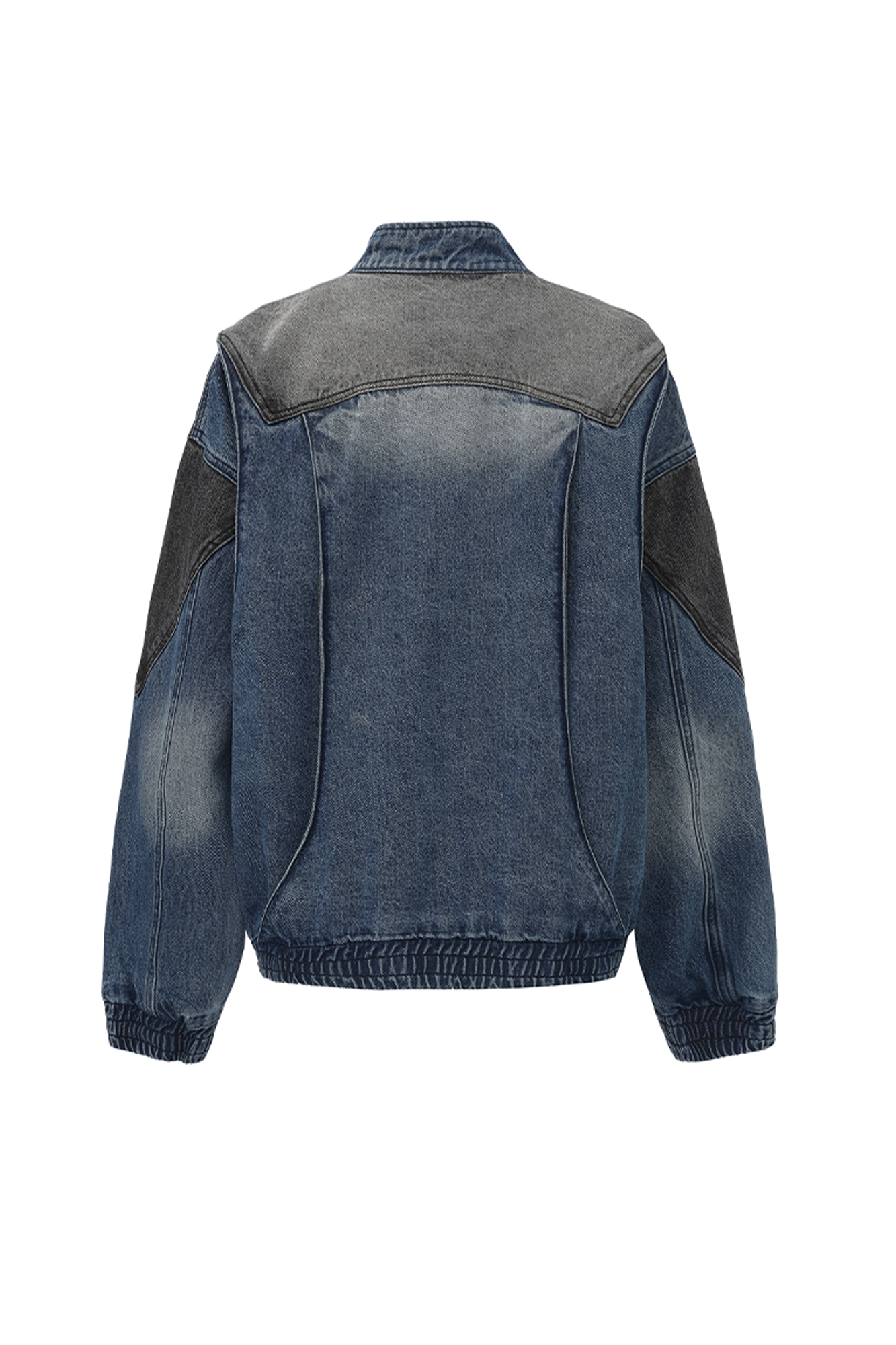 VANN VALRENCE Faded-Wash Paneled Denim Jacket