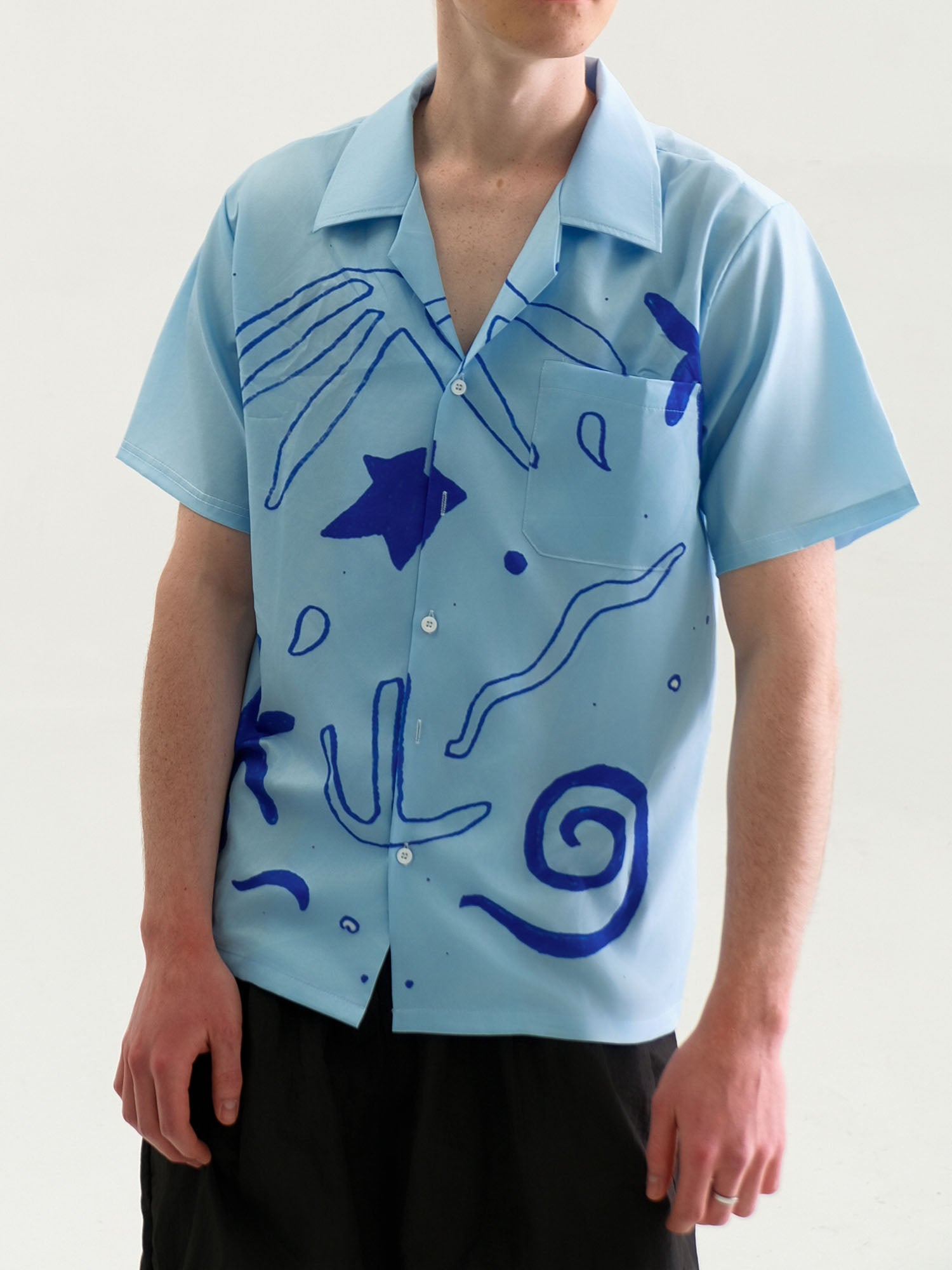WIID Oceanic Doodle Graphic Half Shirt, premium urban and streetwear designers apparel on PROJECTISR.com, WIID