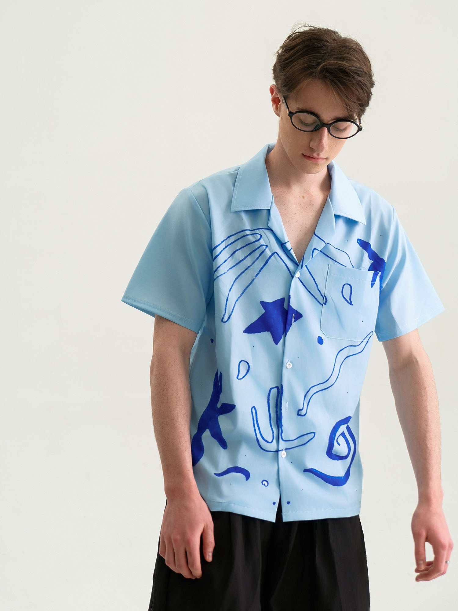 WIID Oceanic Doodle Graphic Half Shirt, premium urban and streetwear designers apparel on PROJECTISR.com, WIID