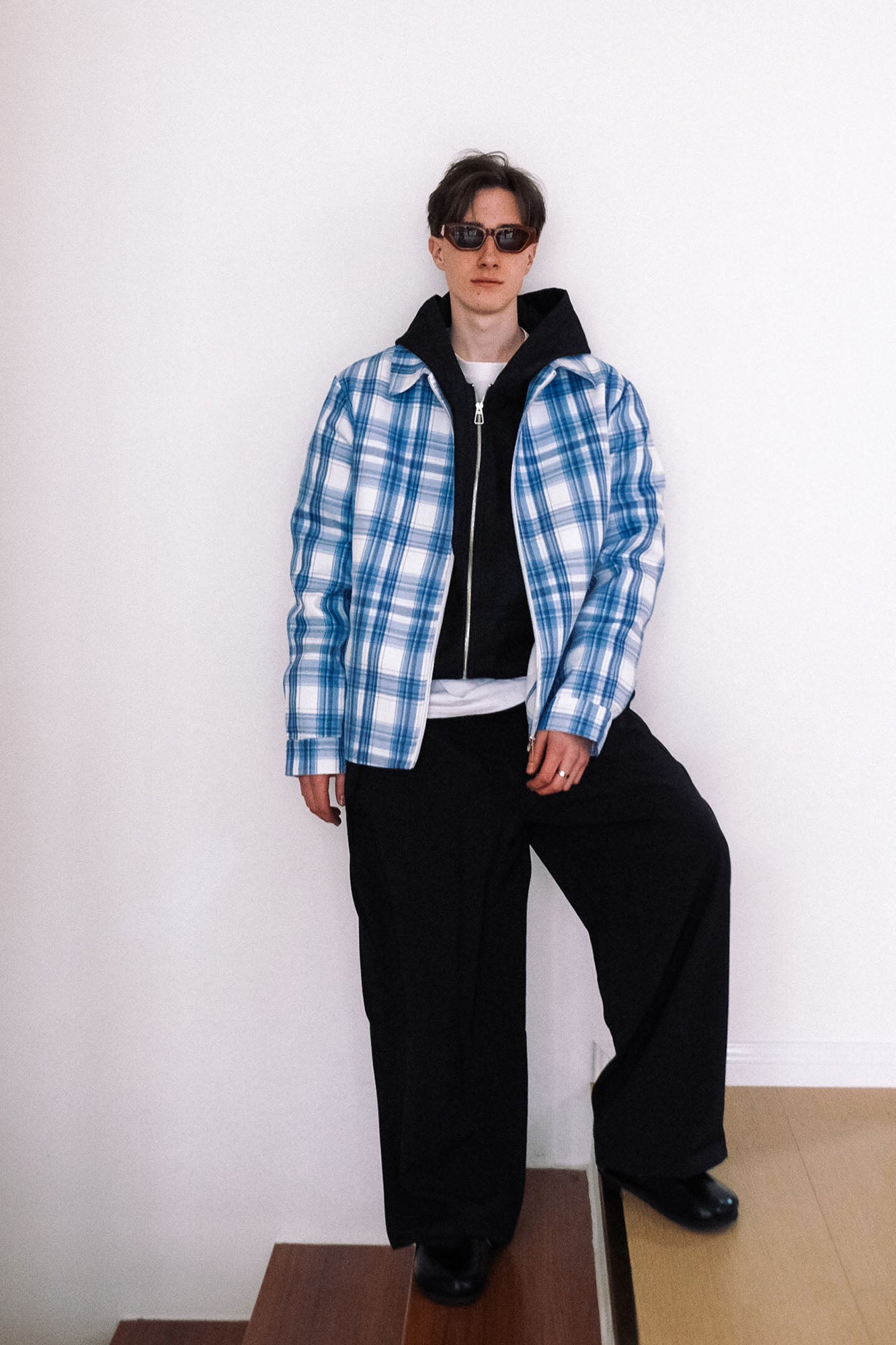 WIID Slanted Pleat Wide-Leg Trousers, premium urban and streetwear designers apparel on PROJECTISR.com, WIID