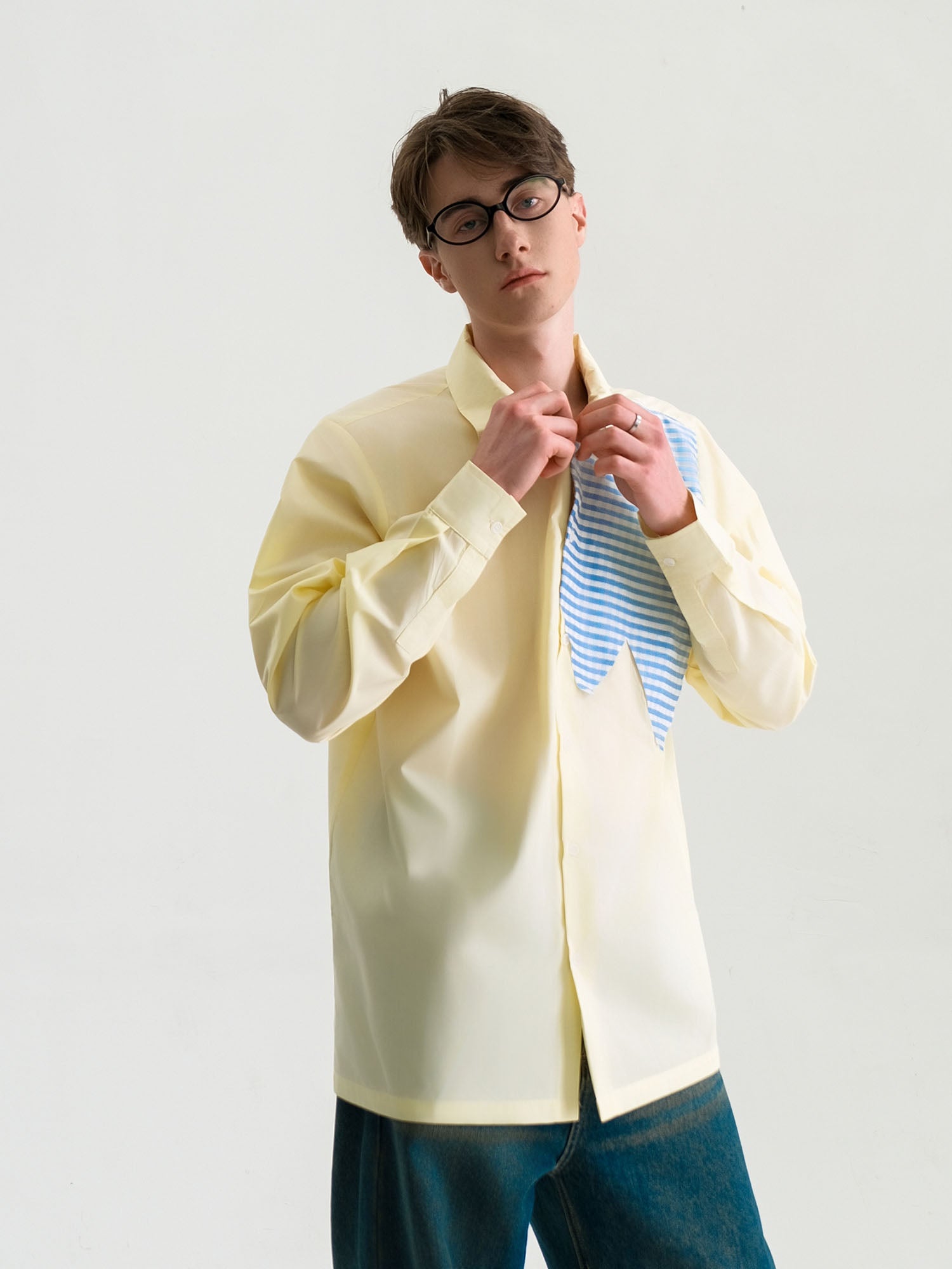 WIID Checks Asymmetrical Patch Shirt, premium urban and streetwear designers apparel on PROJECTISR.com, WIID