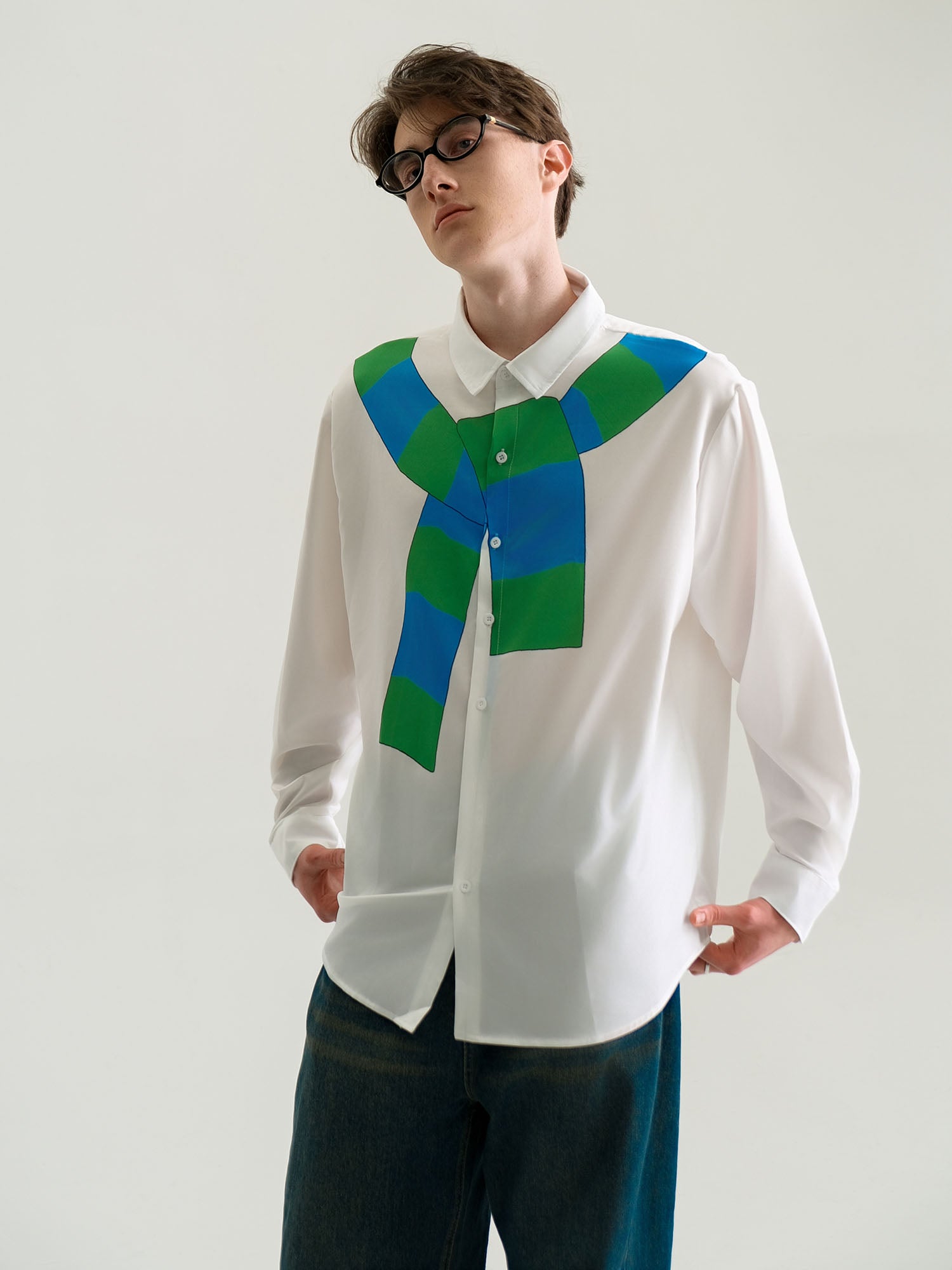 WIID Knotted Scarf Graphic Shirt, premium urban and streetwear designers apparel on PROJECTISR.com, WIID