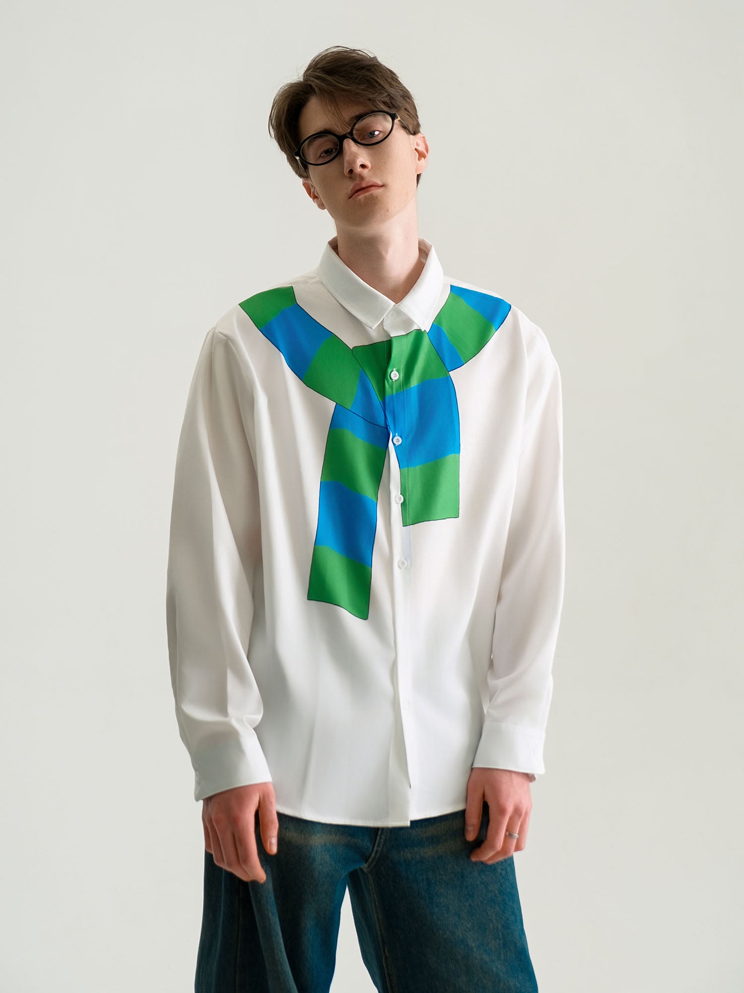 WIID Knotted Scarf Graphic Shirt, premium urban and streetwear designers apparel on PROJECTISR.com, WIID