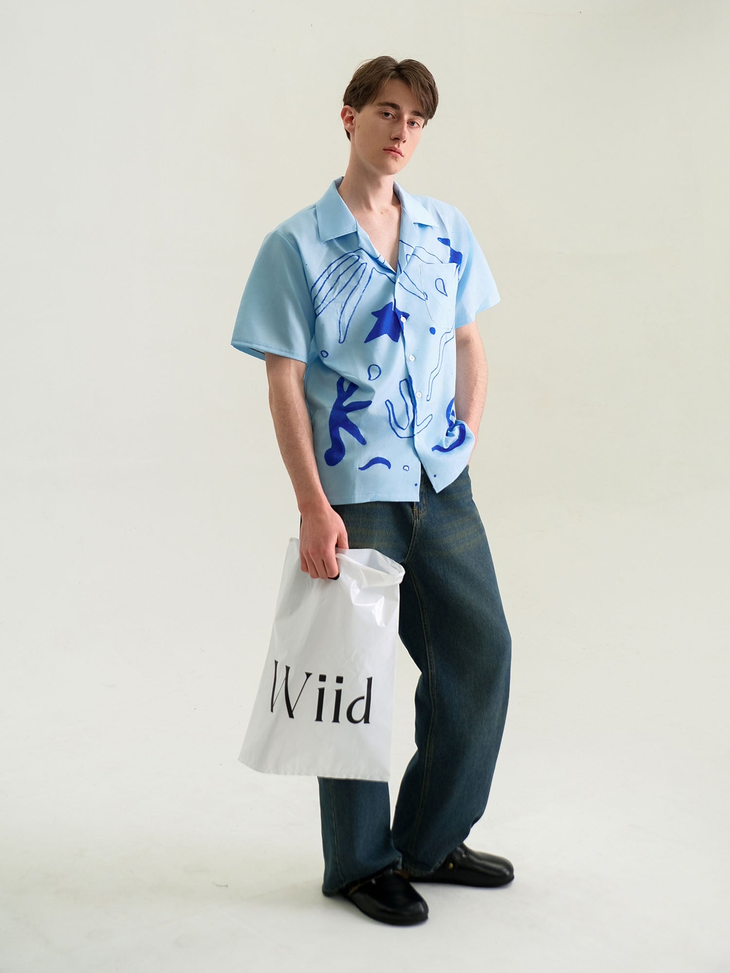 WIID Oceanic Doodle Graphic Half Shirt, premium urban and streetwear designers apparel on PROJECTISR.com, WIID