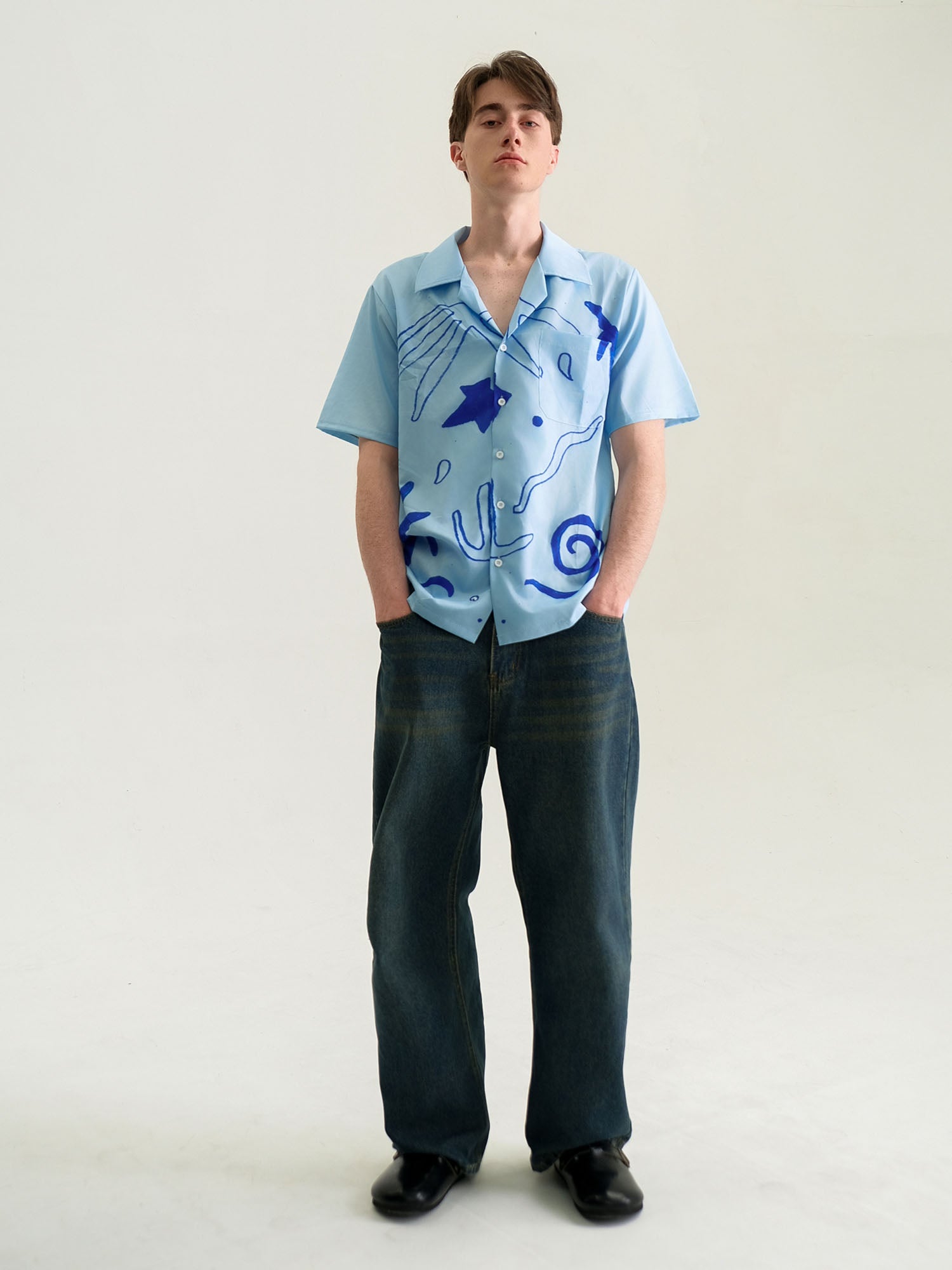 WIID Oceanic Doodle Graphic Half Shirt, premium urban and streetwear designers apparel on PROJECTISR.com, WIID