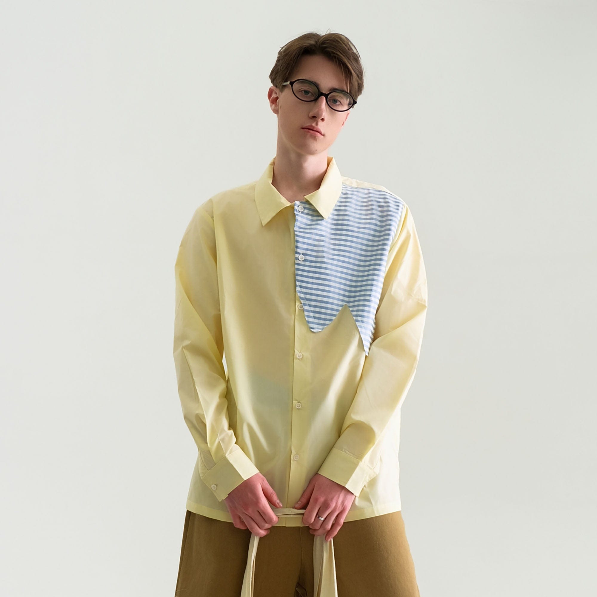 WIID Checks Asymmetrical Patch Shirt, premium urban and streetwear designers apparel on PROJECTISR.com, WIID