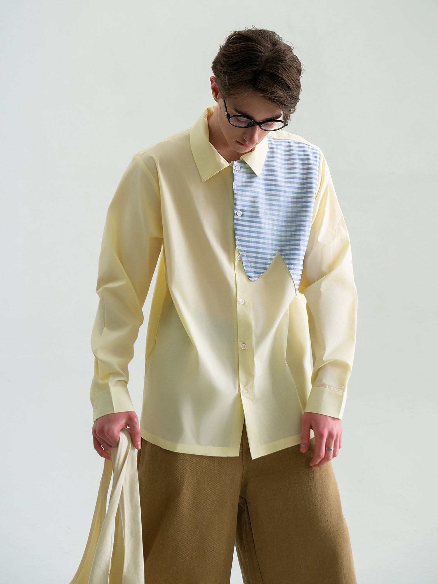 WIID Checks Asymmetrical Patch Shirt, premium urban and streetwear designers apparel on PROJECTISR.com, WIID
